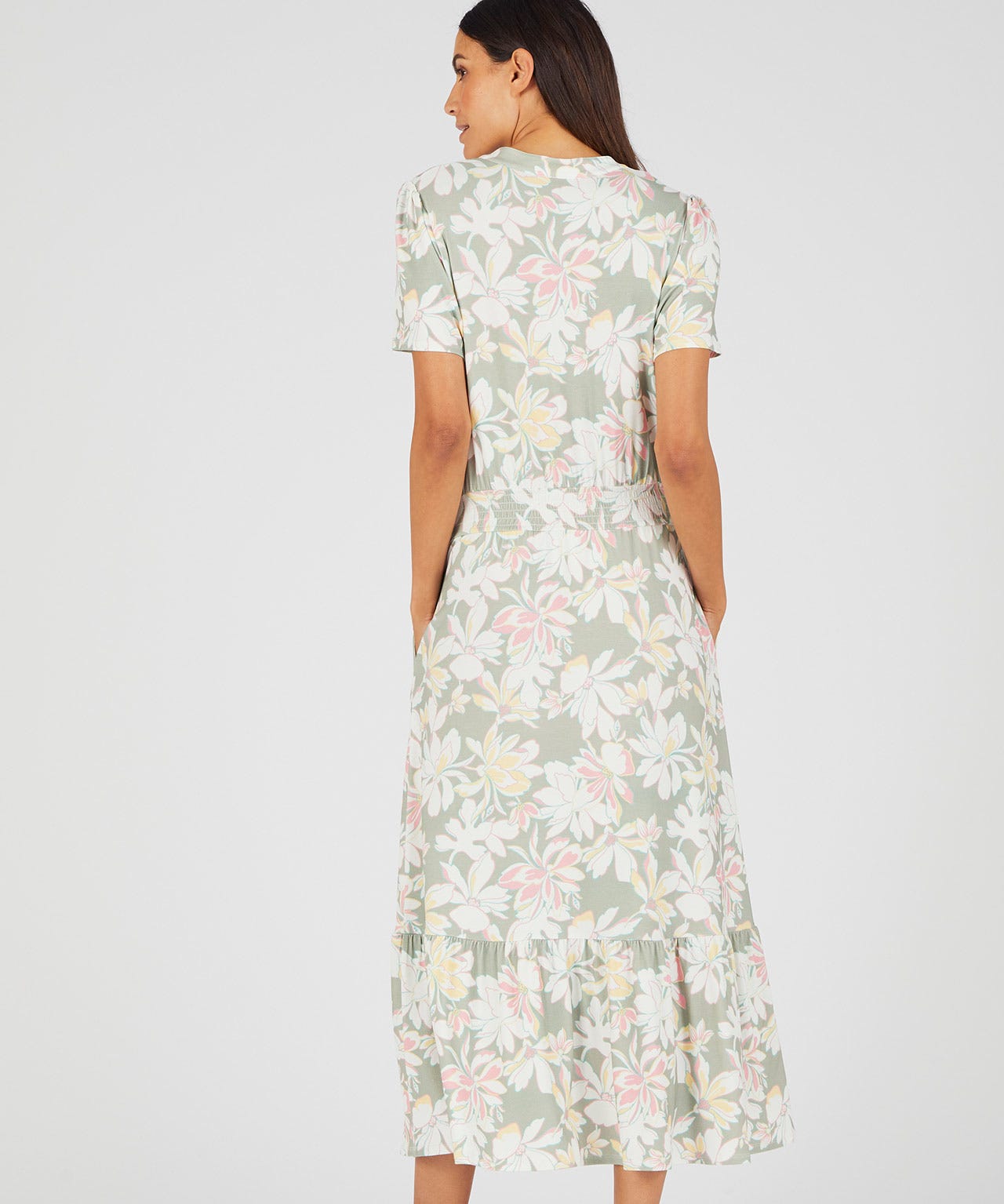 Printed Jersey Frill Hem Dress