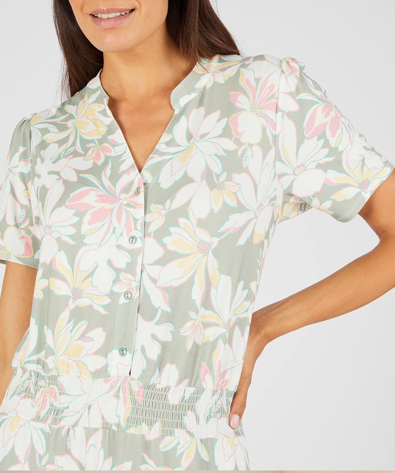 Printed Jersey Frill Hem Dress