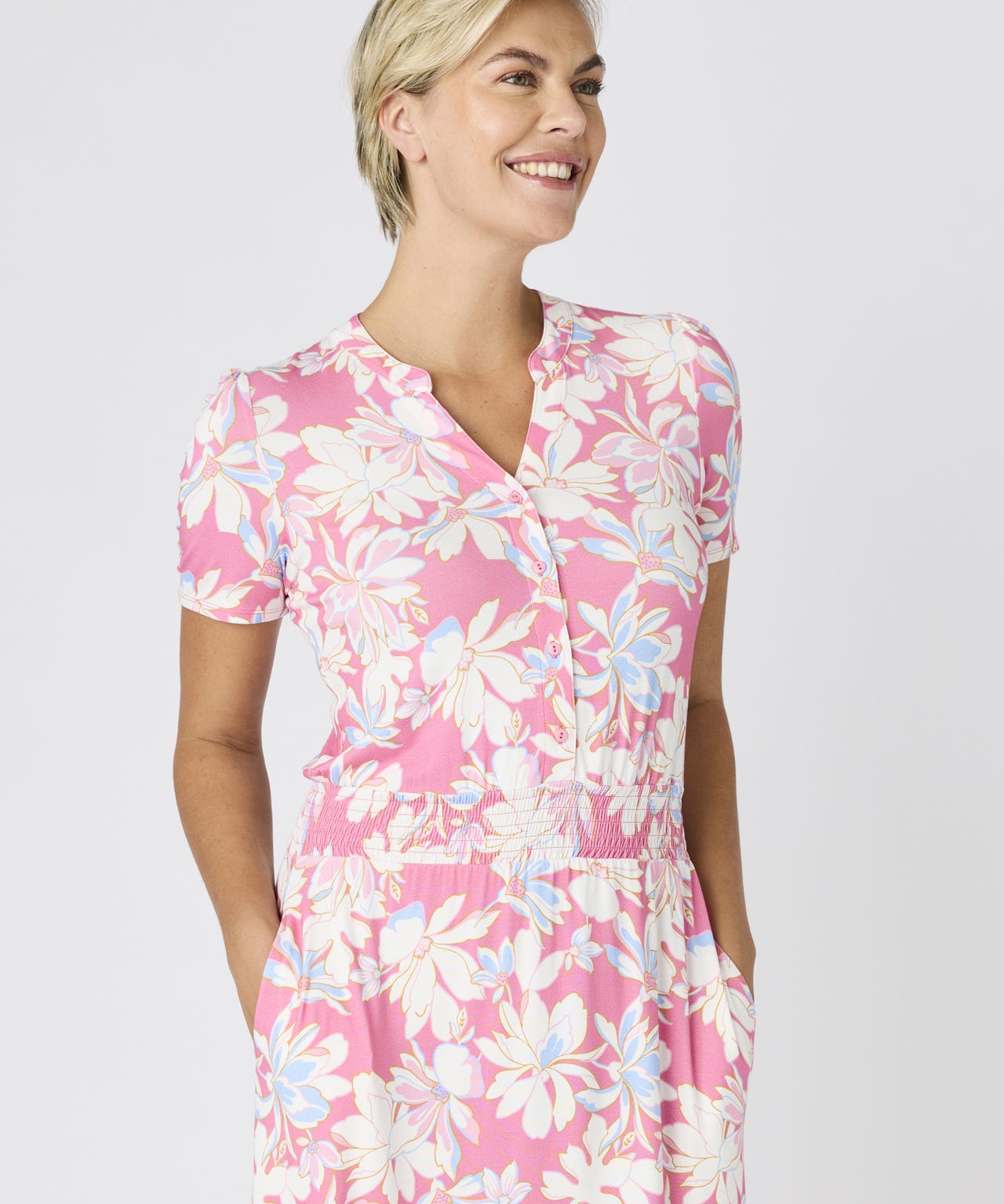 Printed Jersey Frill Hem Dress 