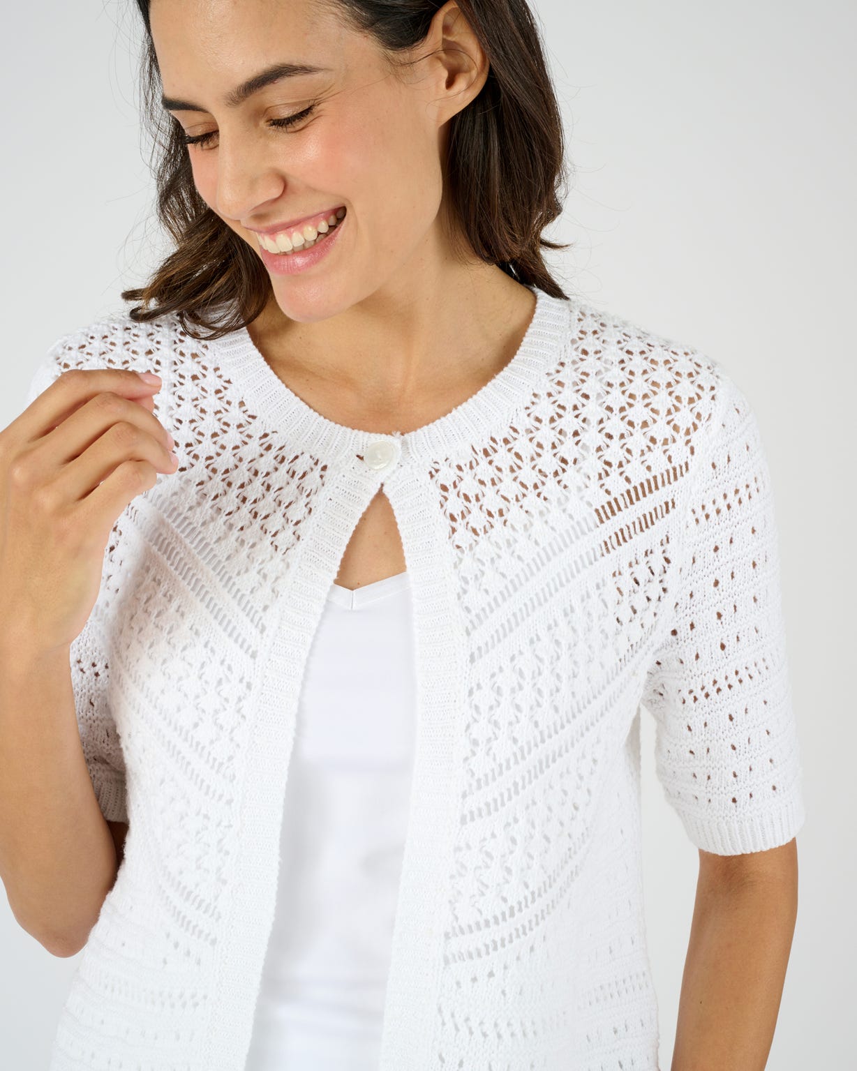 Pointelle Cotton Cardigan 
