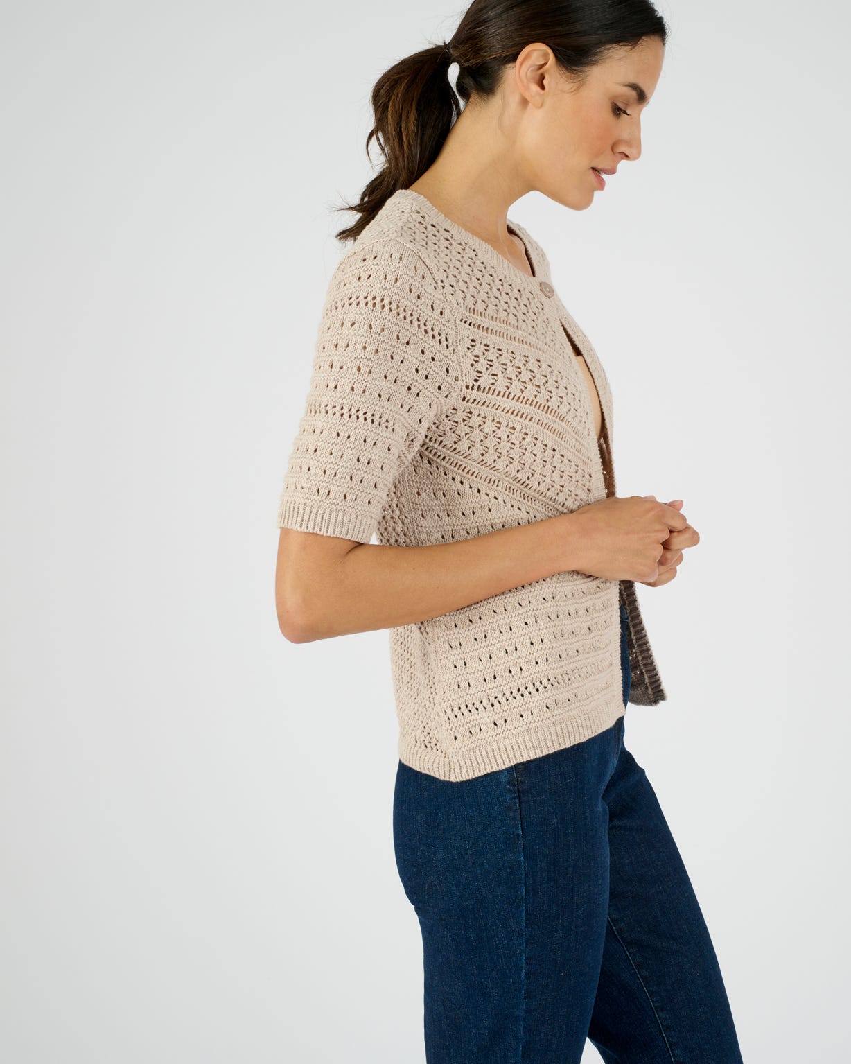 Pointelle Cotton Cardigan 