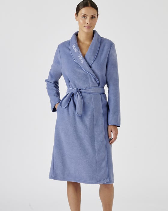 Fleece Wrap Belted Gown