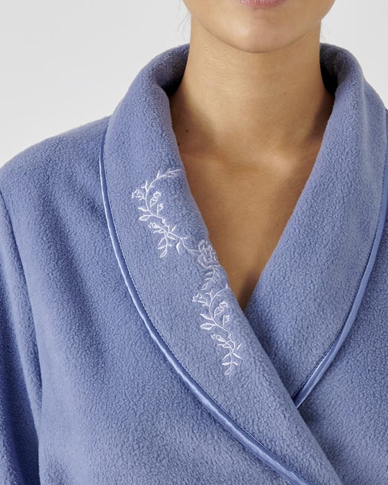 Fleece Wrap Belted Gown