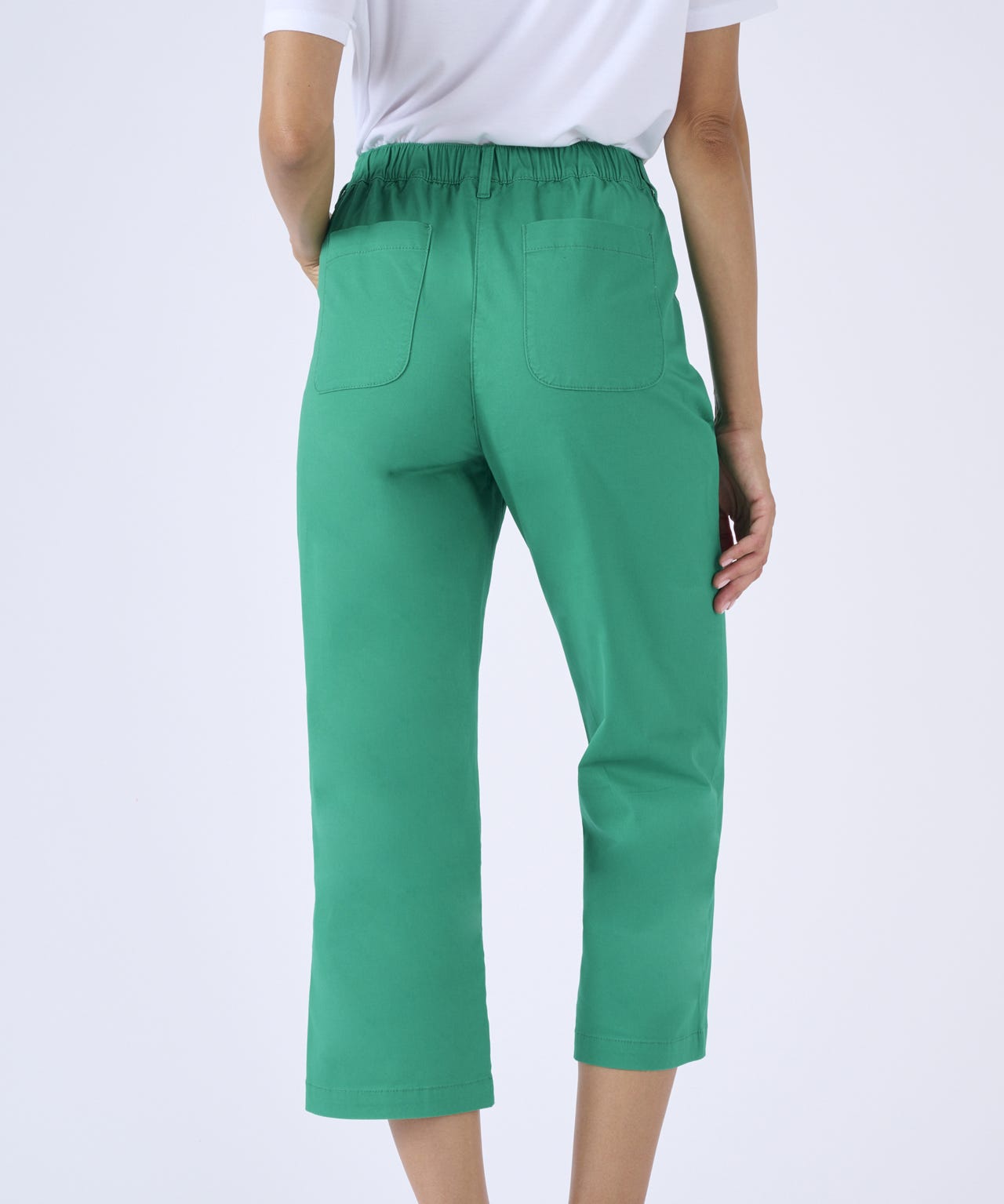 Crop Cotton Rich Pull-on Trousers 