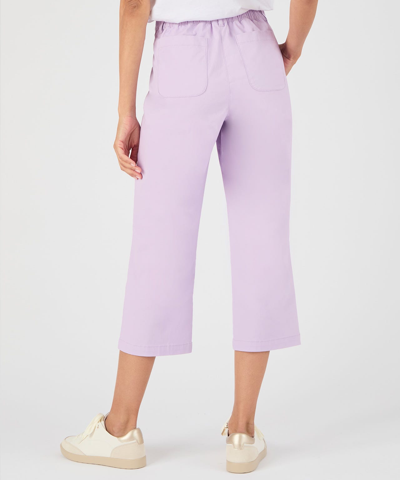 Crop Cotton Rich Pull-on Trousers