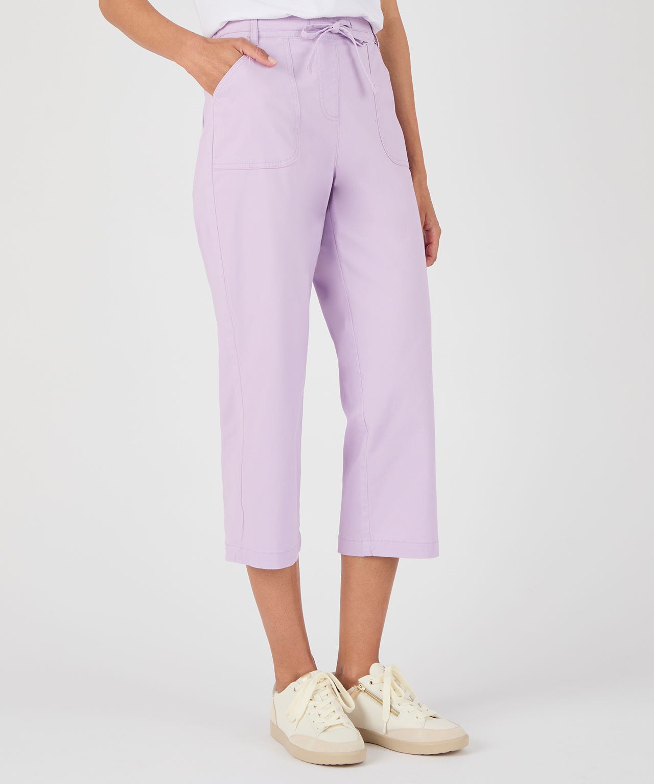 Crop Cotton Rich Pull-on Trousers