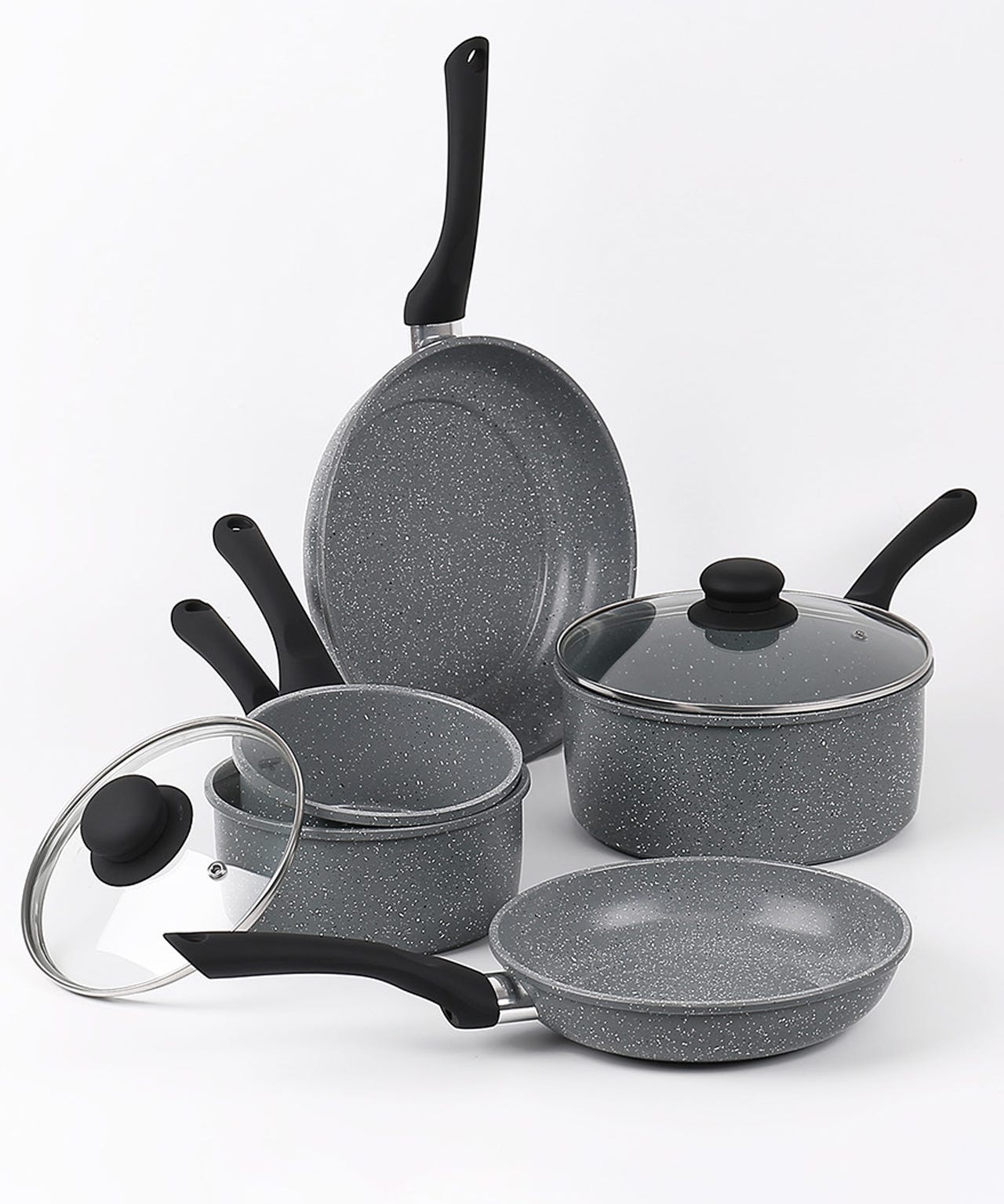 Set of 5 Grey Carbon Steel Pan set