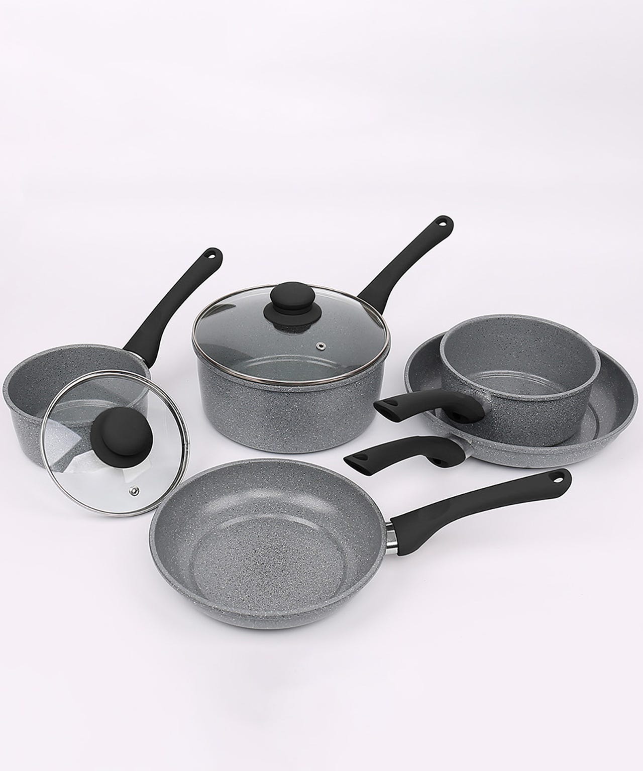 Set of 5 Grey Carbon Steel Pan set