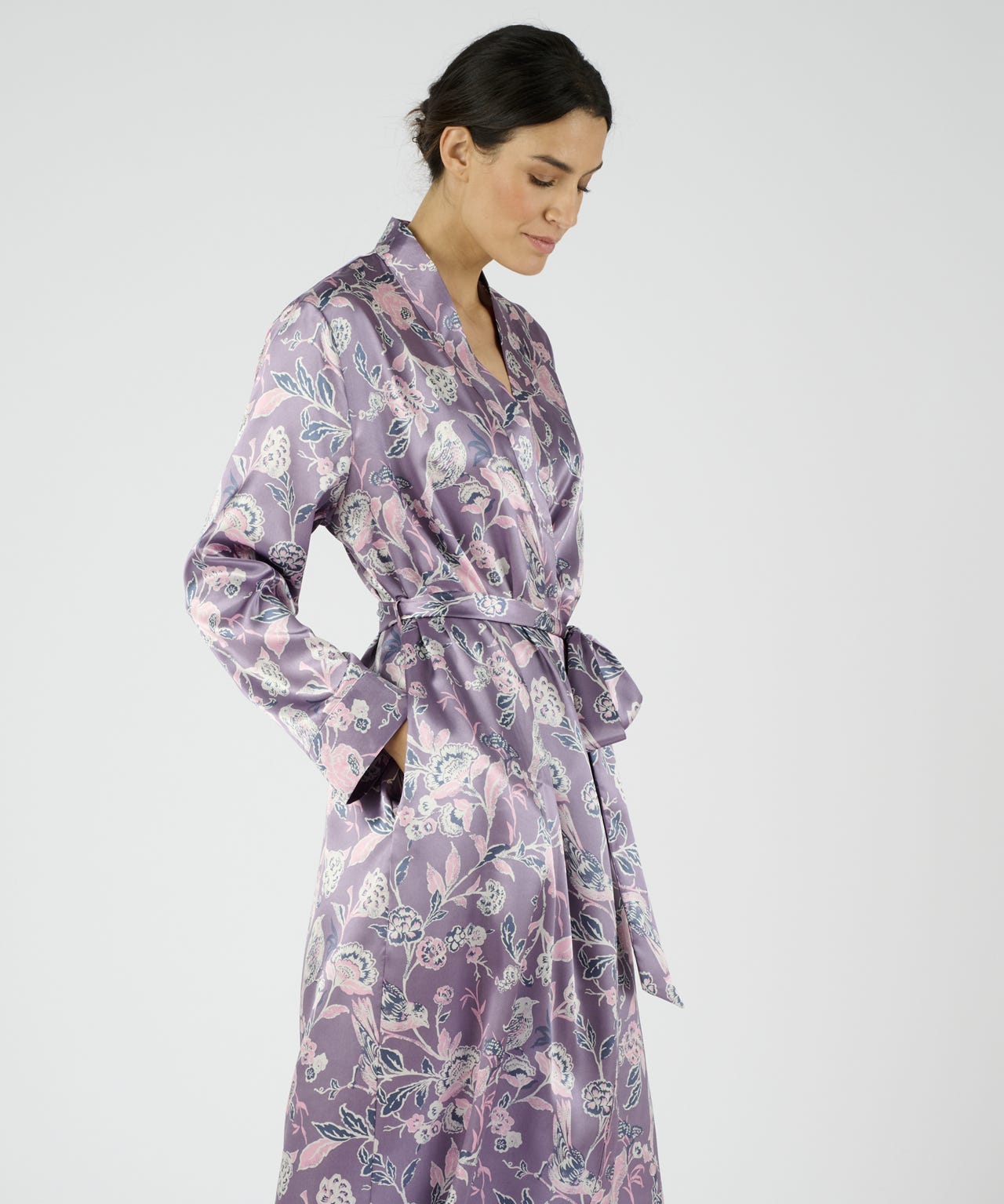Satin Print Dressing Gown
