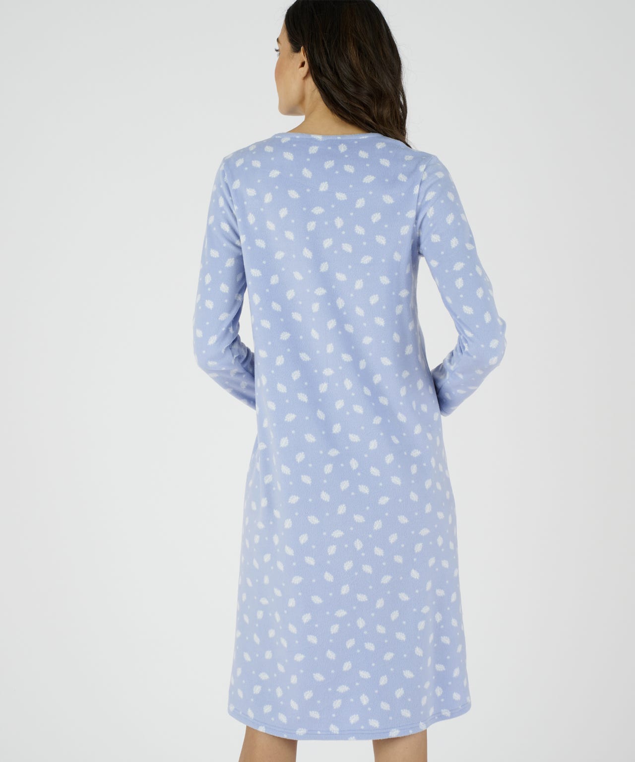 Leaf Print Fleece Nightdress 