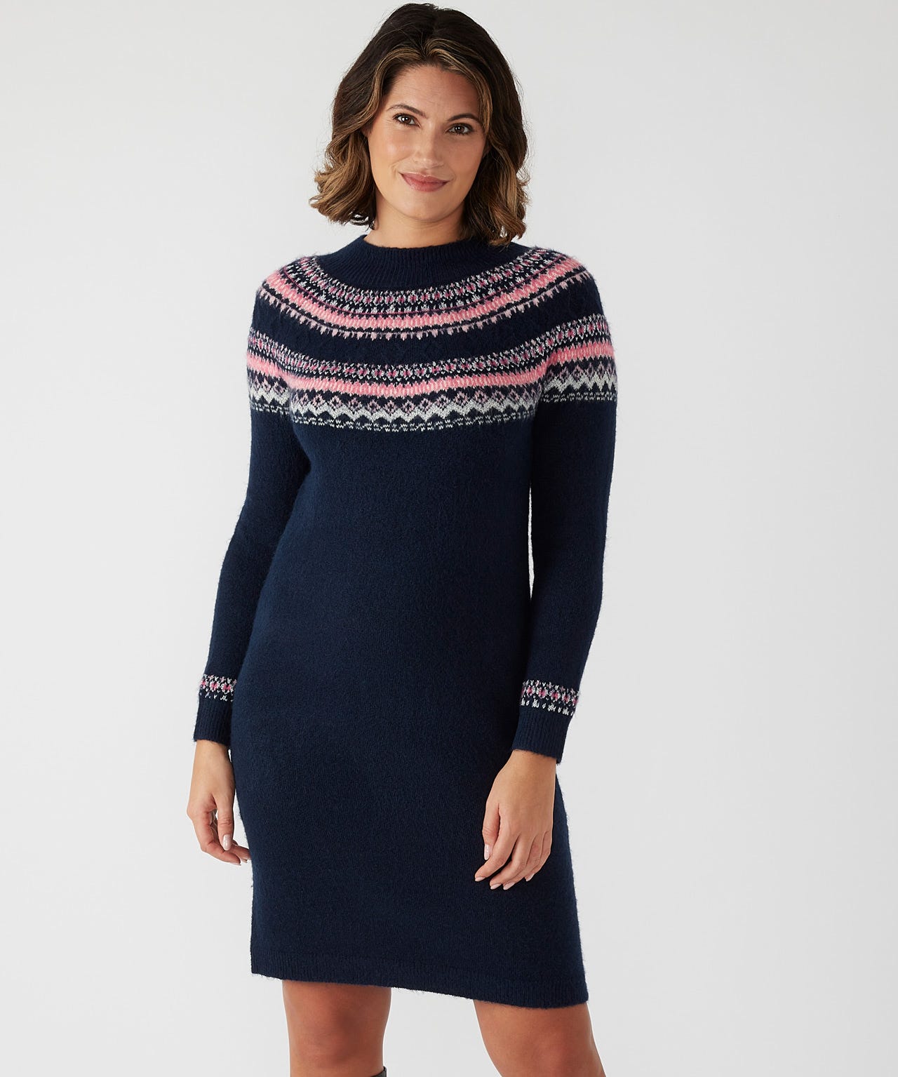 First Avenue Fairisle Knit Dress - Damart.co.uk