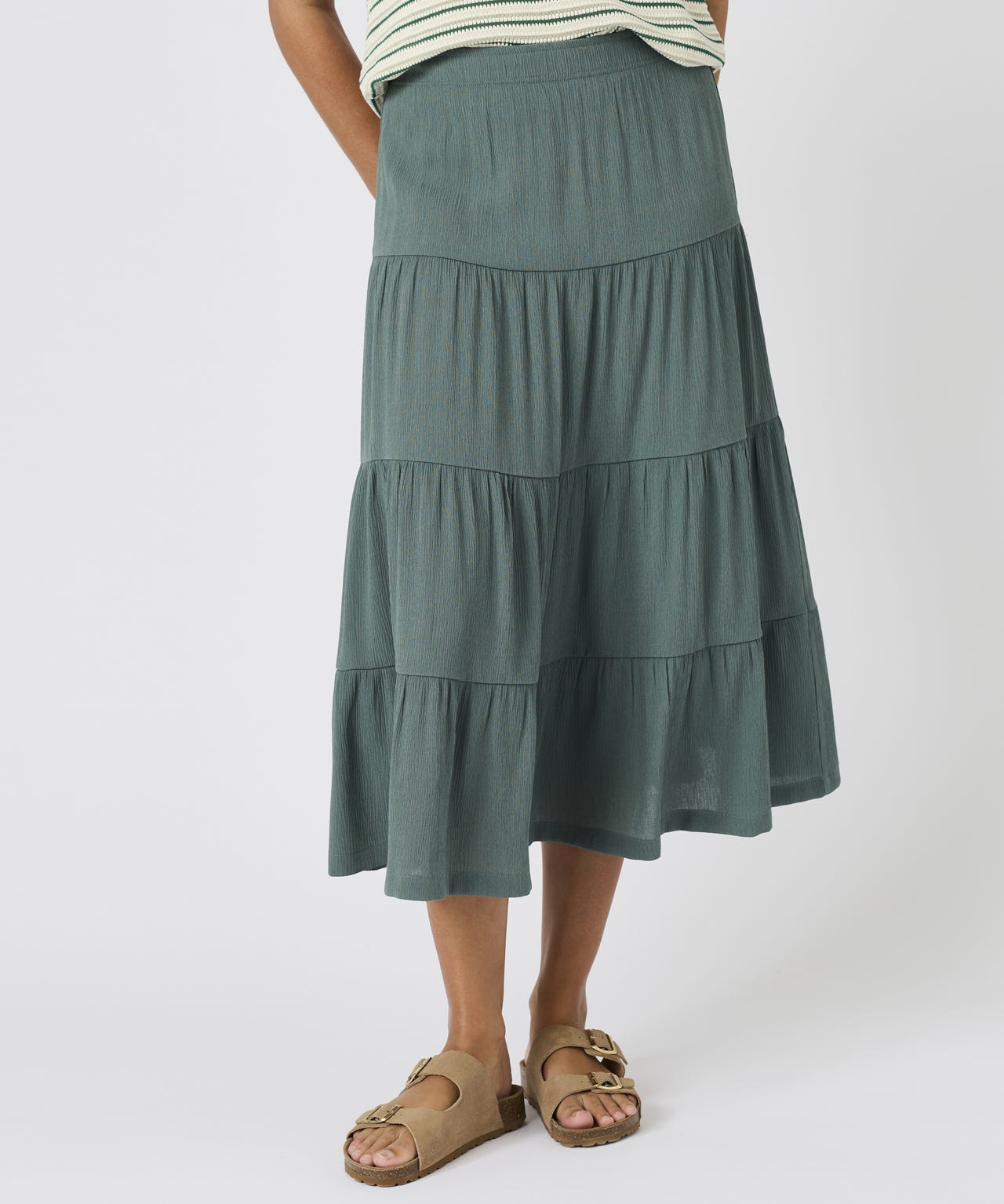 Crinkle Tiered Skirt