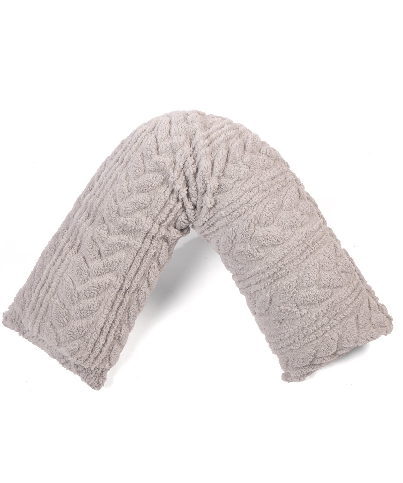 CABLE KNIT FLEECE V-SHAPE PILLOW