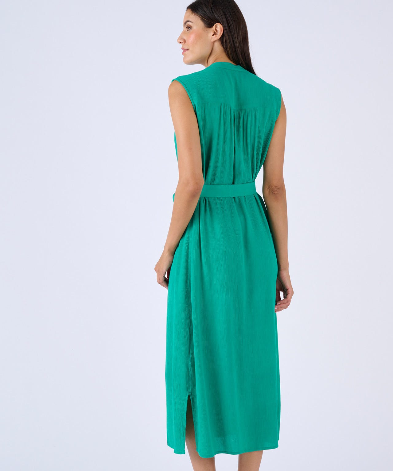 Button Through Crinkle Dress 
