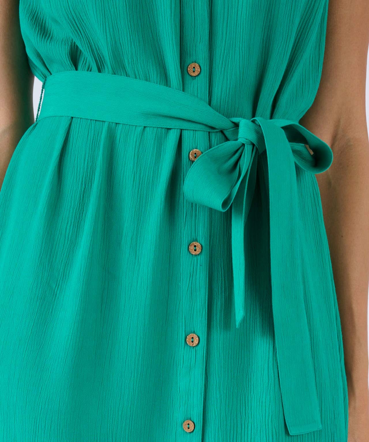 Button Through Crinkle Dress 