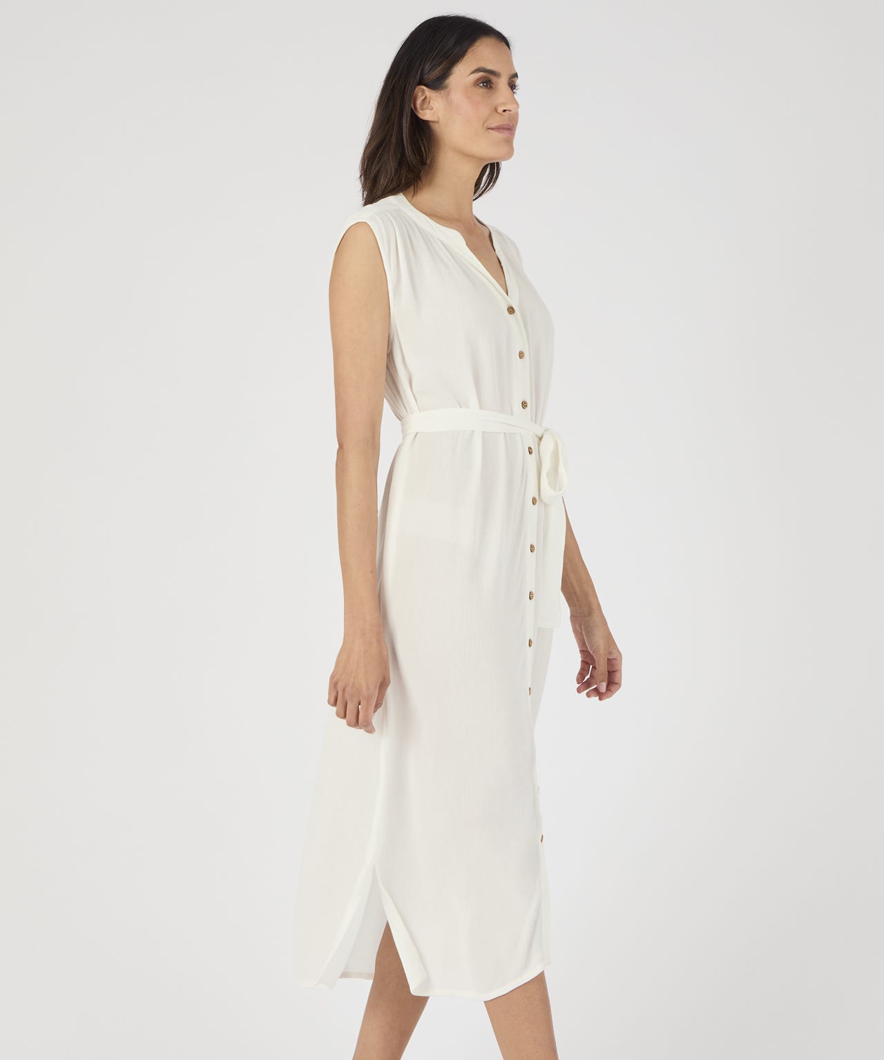 Button Through Crinkle Dress 