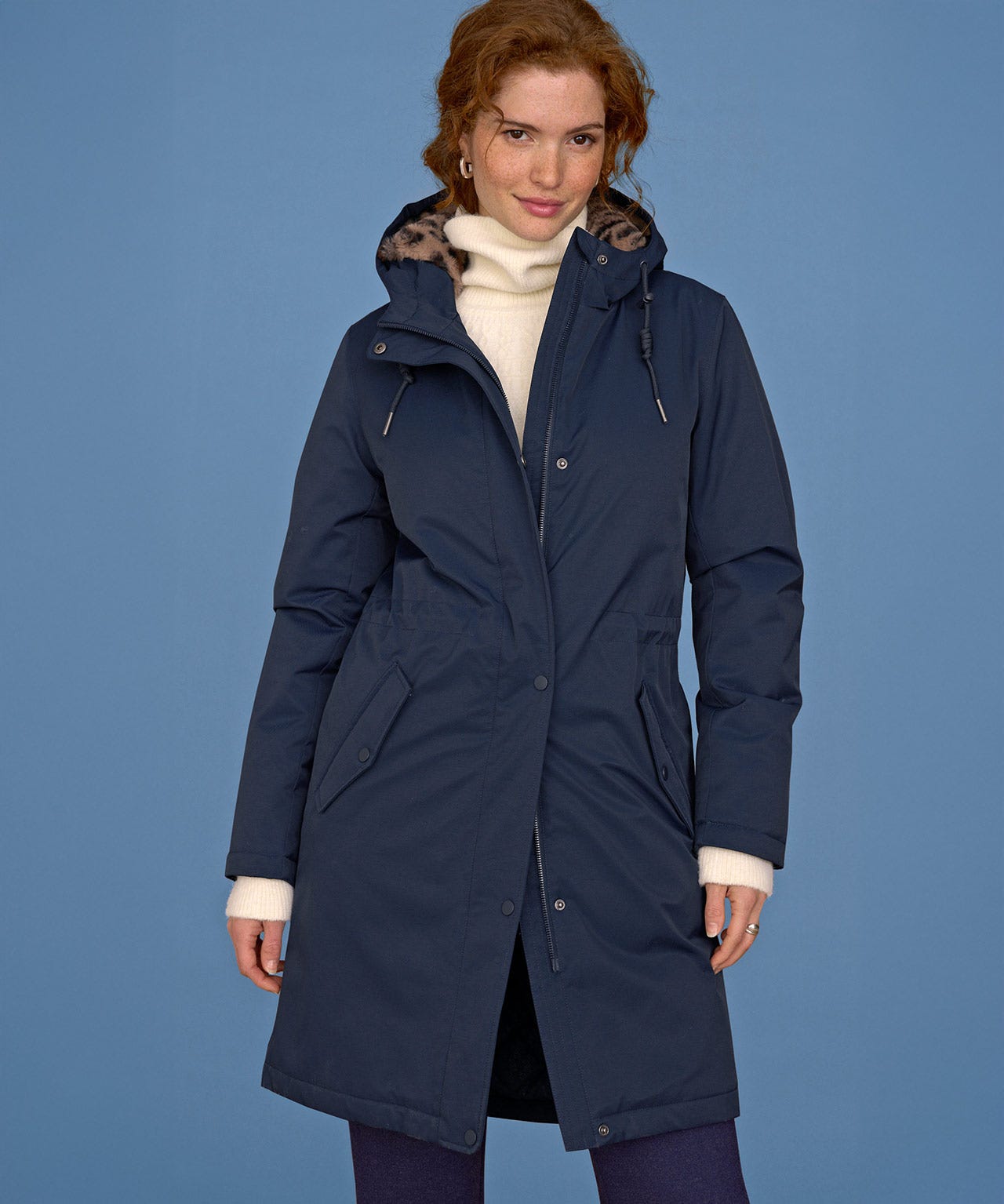 Parka with Faux Fur Lined Hood