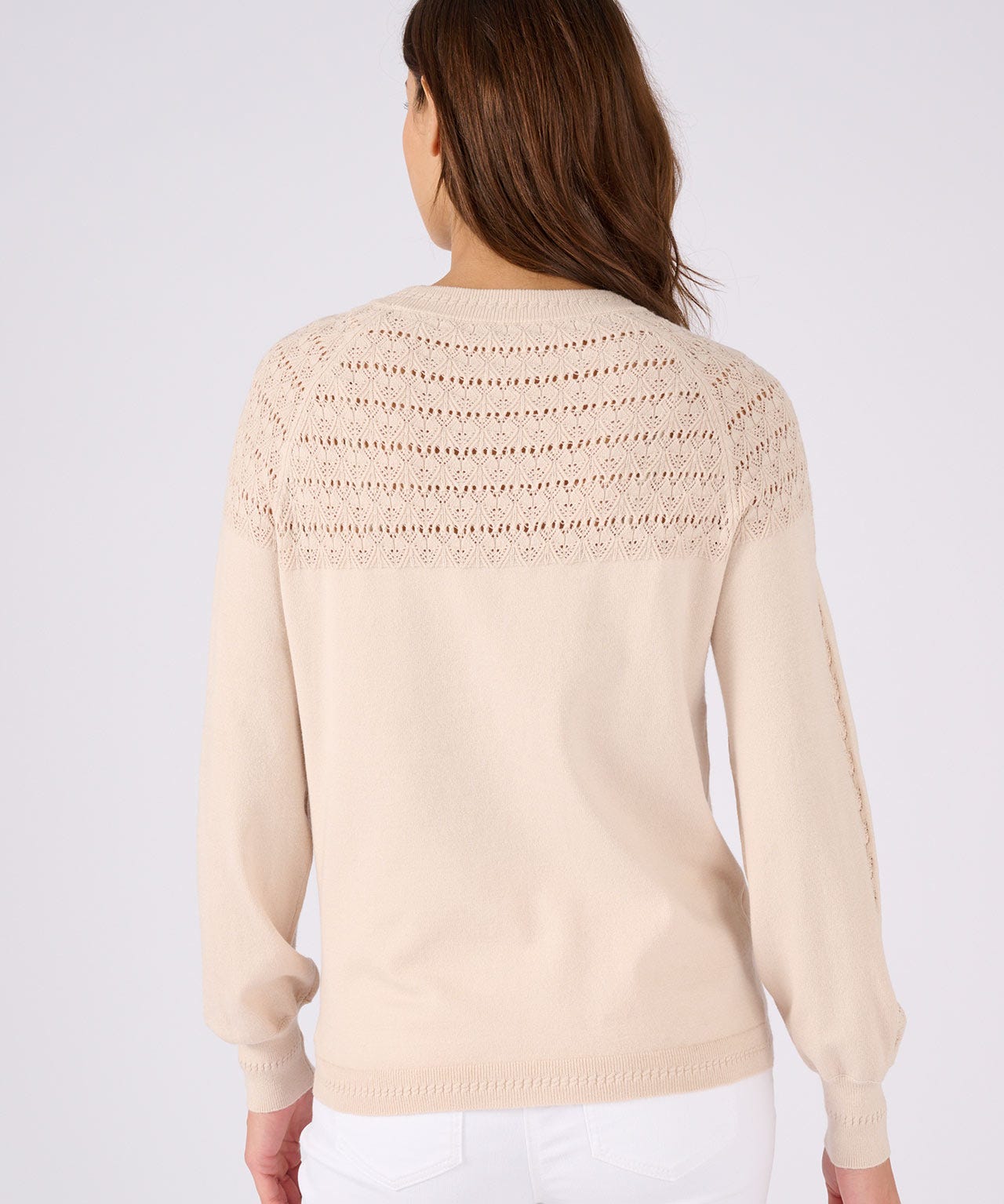 Balloon Sleeve Pointelle Jumper