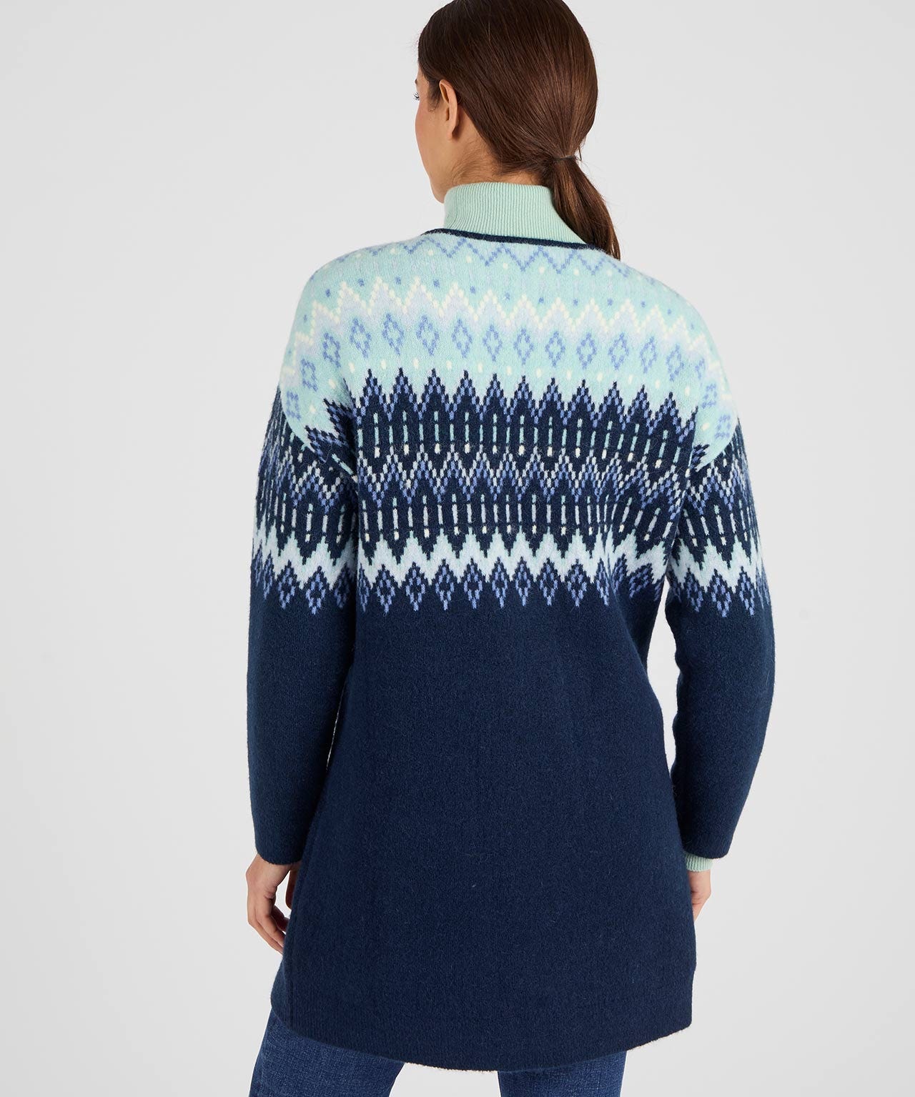 Thermolactyl Longline Fairisle Cardigan