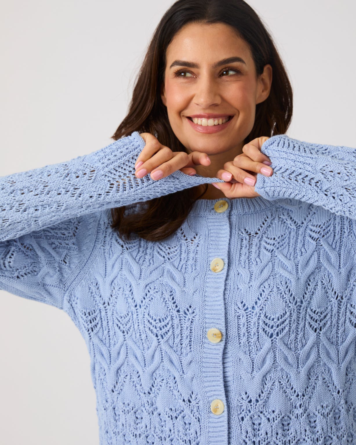 Pointelle Look Cardigan 