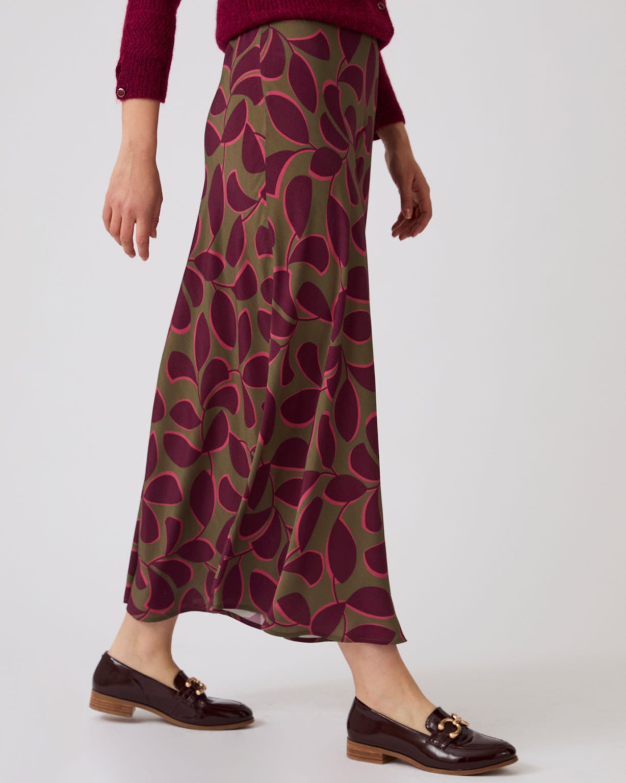 Pull-on Leopard Print Skirt 