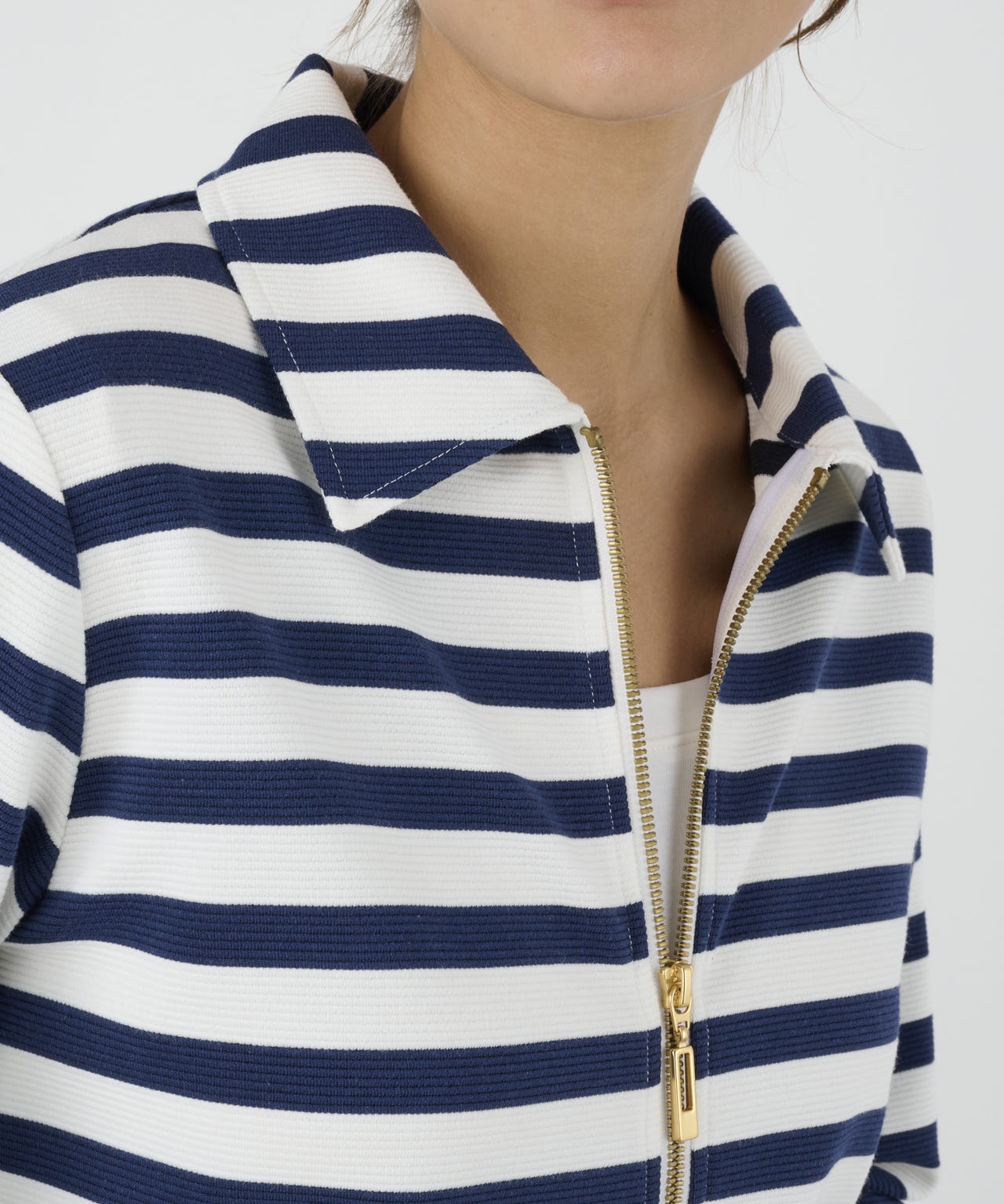 Stripe Zip Front Cardigan