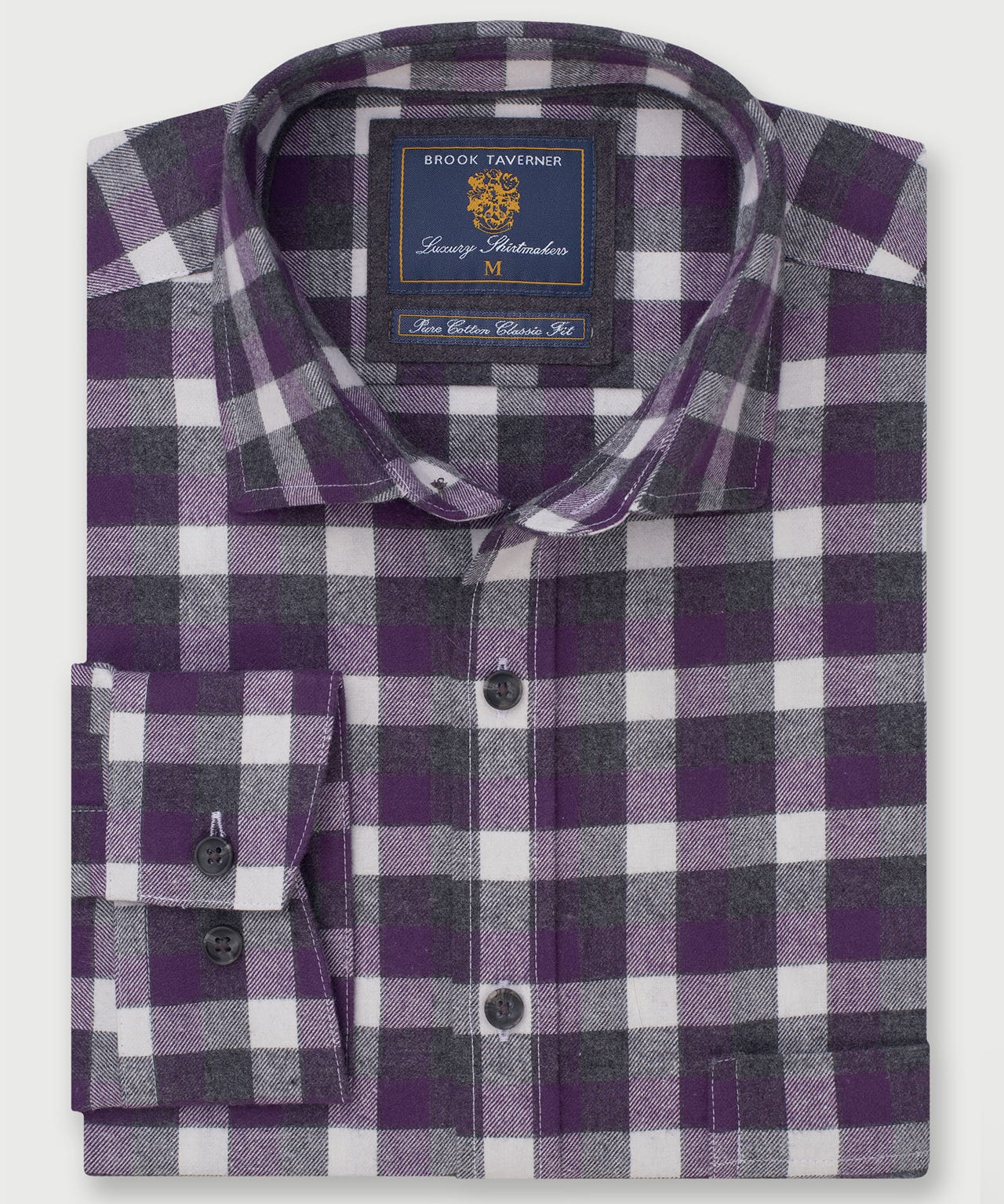 Brook Taverner Melange Check Casual Long Sleeve Shirt