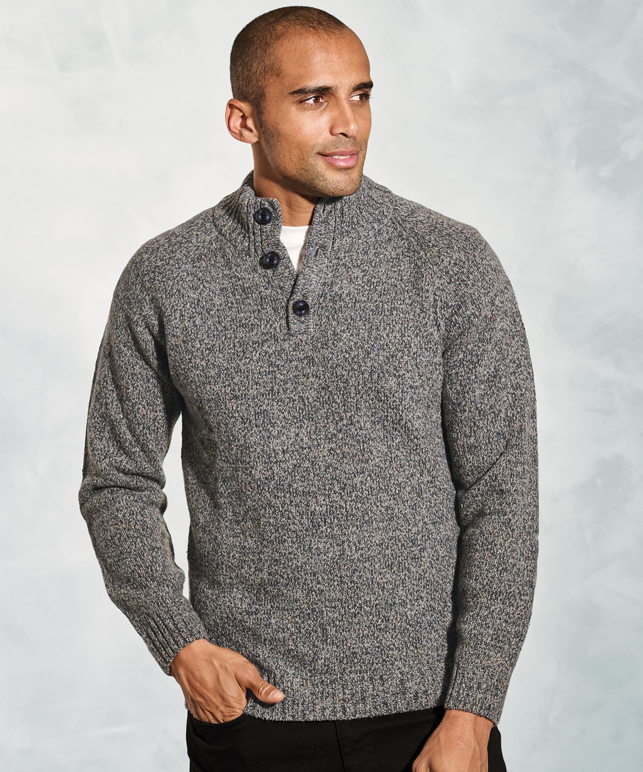 Damart Brook Taverner Nep 3gg Raglan Sleeve Button Neck from Damart