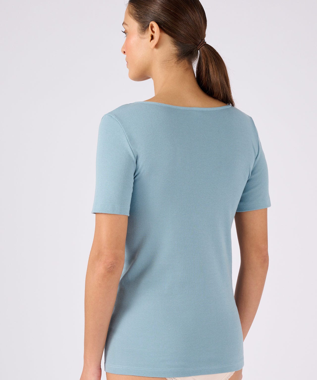 Cotton Short Sleeved Lace Trim T-shirt 