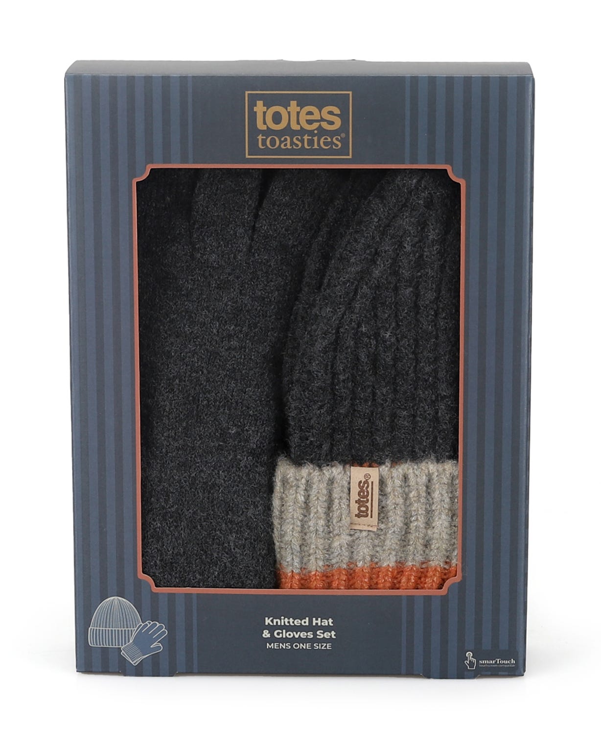 Totes Mens Chunky Knitted Hat & Gloves Gift Set