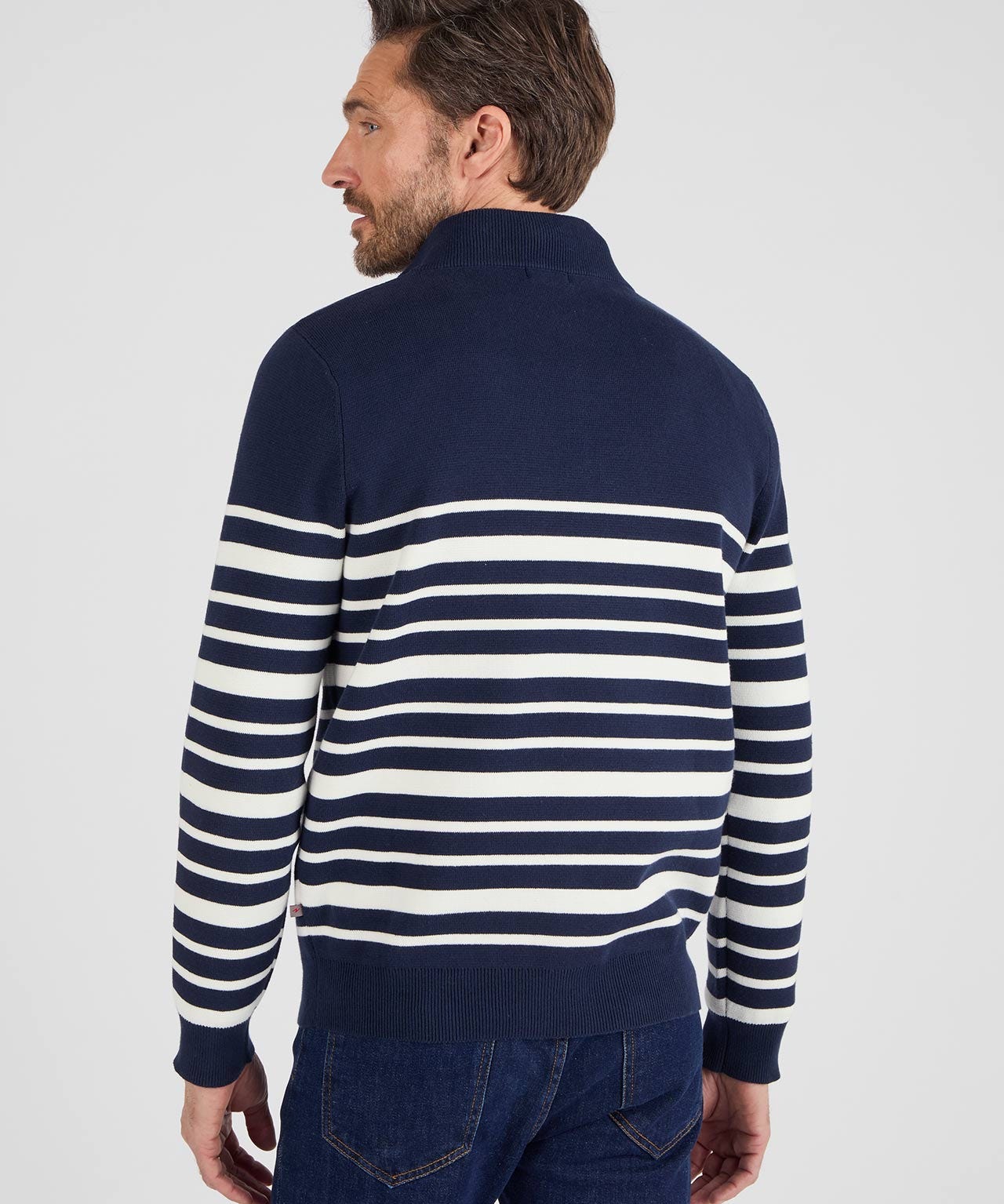 1/4 zip Stripe Jumper