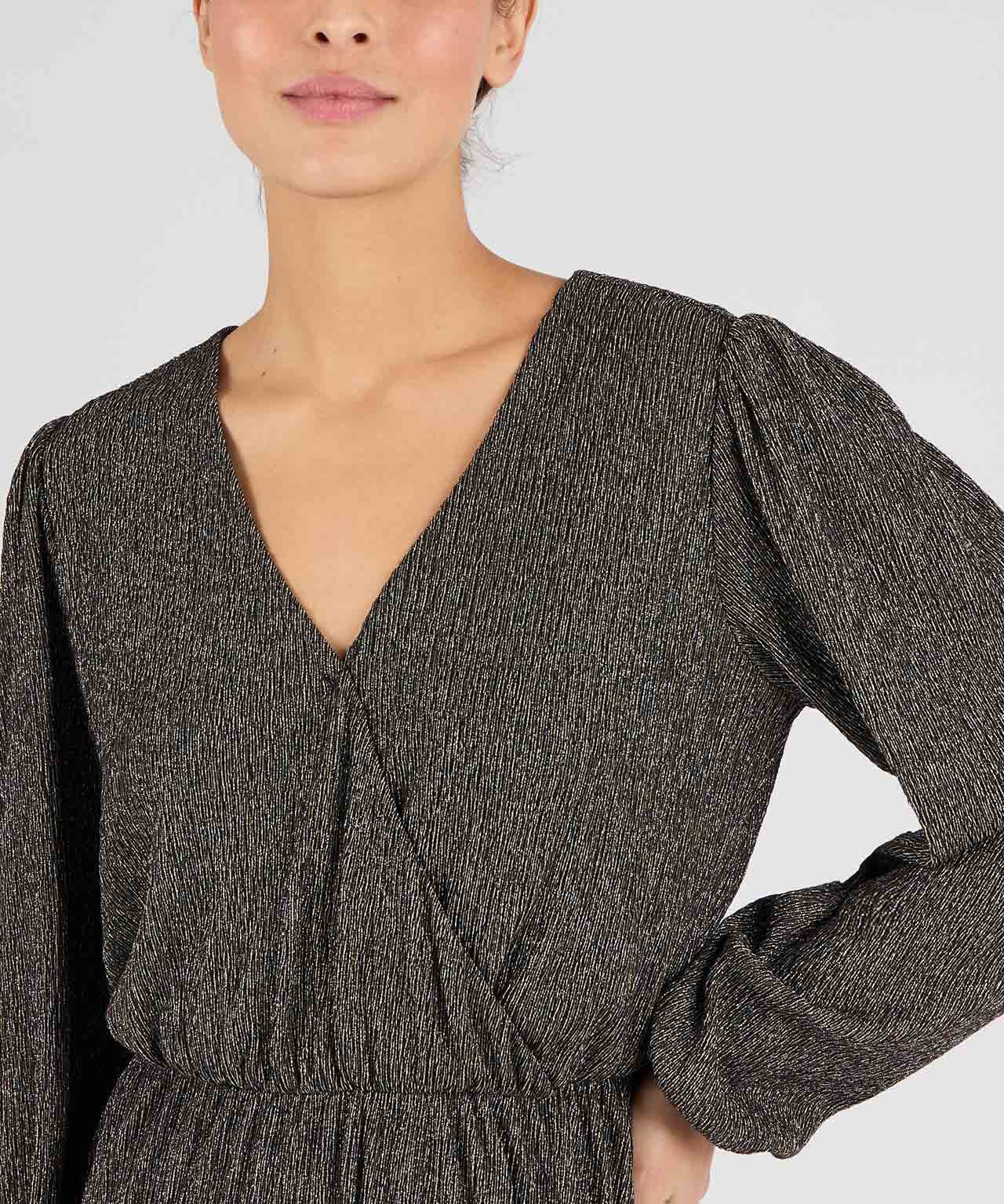 Mock Wrap Sparkle Dress