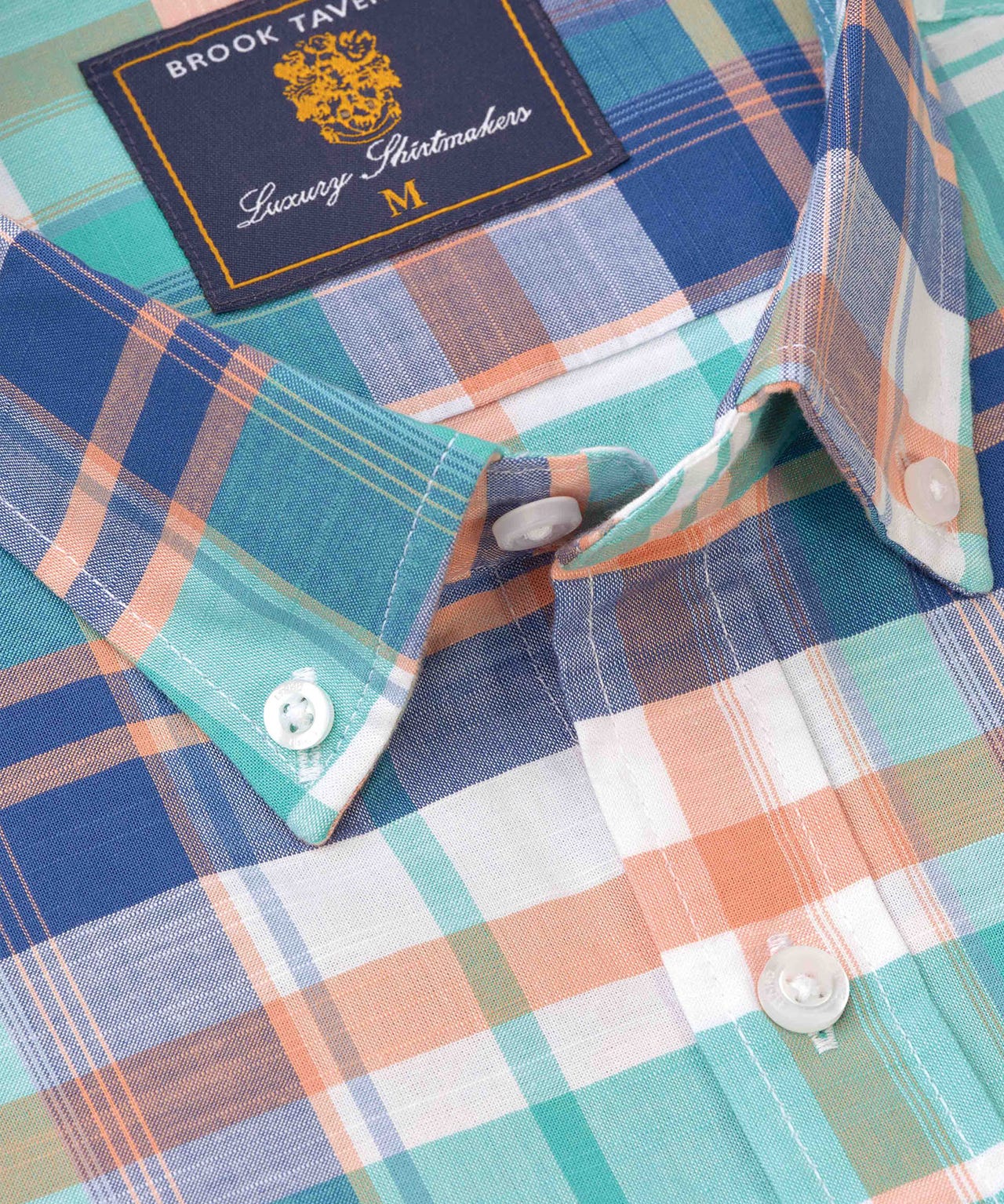 Brook Taverner - Cotton Slub Check Short Sleeve Shirt  