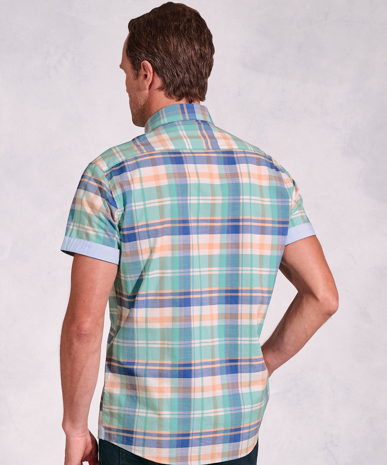 Brook Taverner - Cotton Slub Check Short Sleeve Shirt  