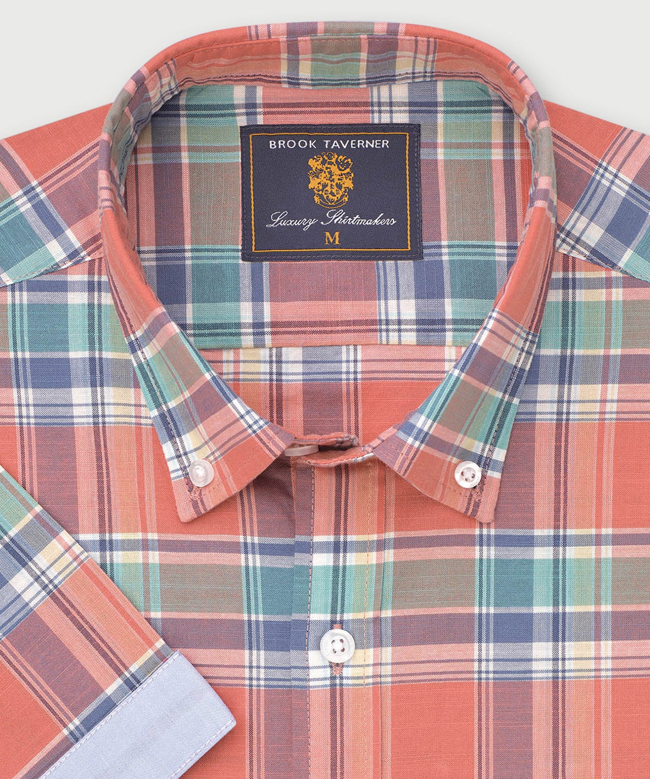 Brook Taverner - Cotton Slub Check Short Sleeve Shirt