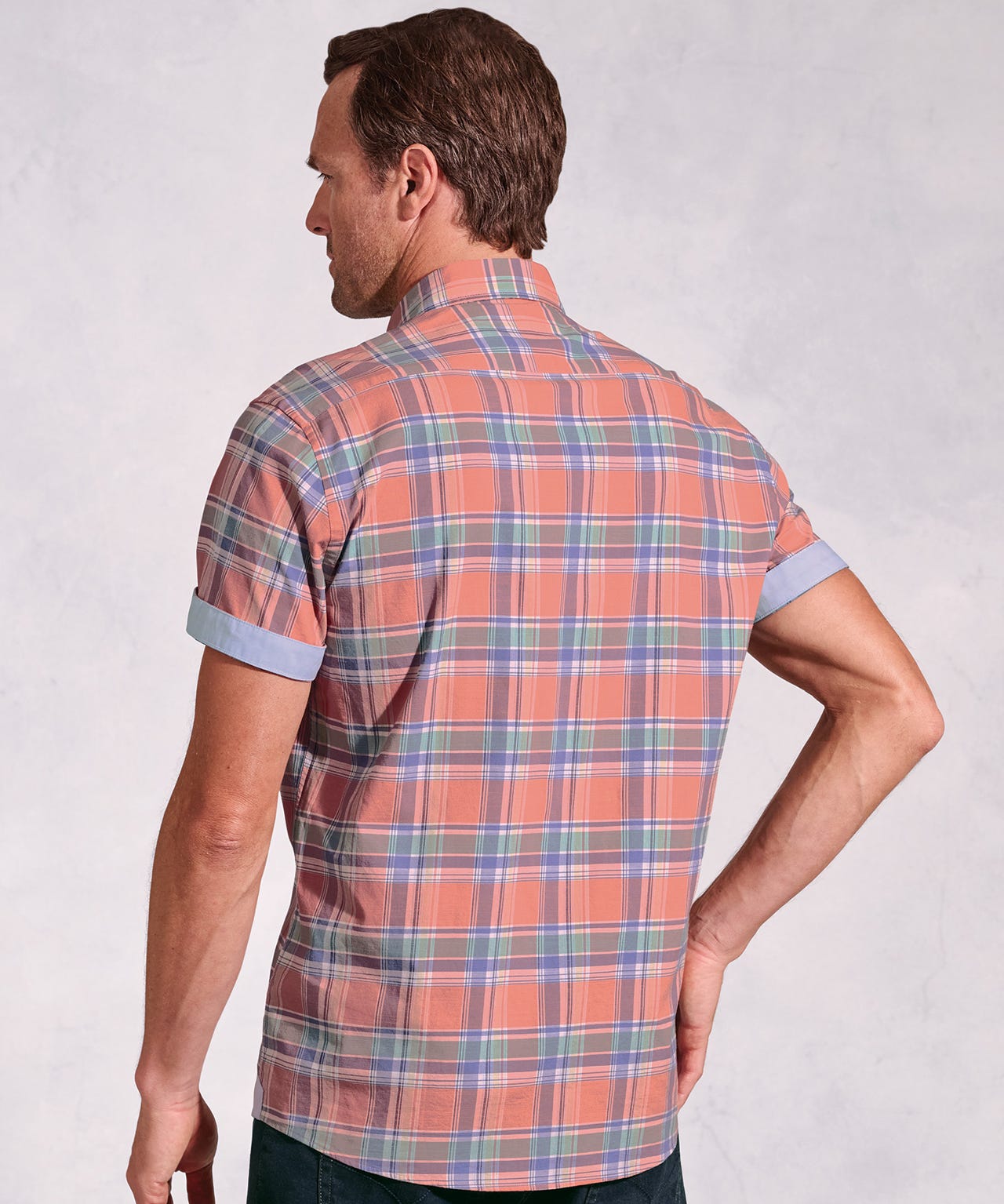 Brook Taverner - Cotton Slub Check Short Sleeve Shirt