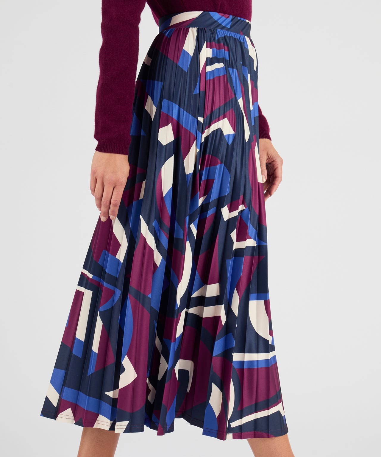 Printed Pleated Skirt