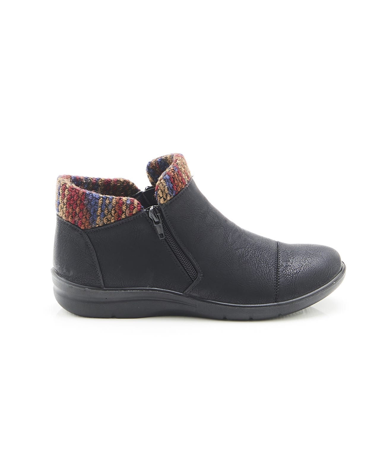 Cushion-walk Tweed-look Trim Ankle Boots 