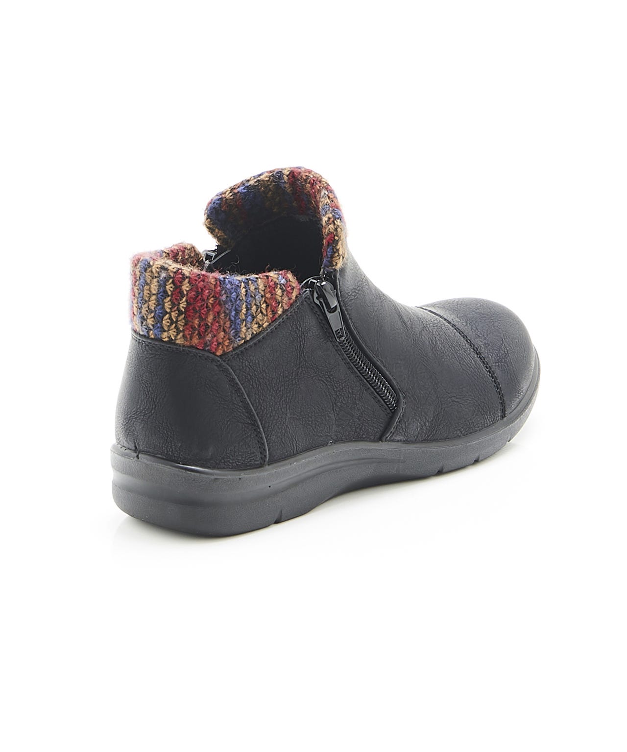 Cushion-walk Tweed-look Trim Ankle Boots 