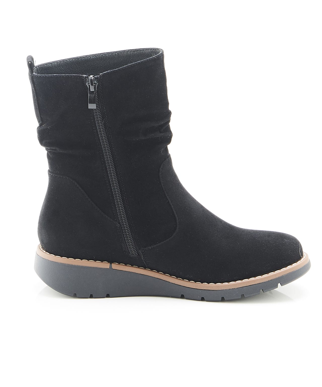 Cushion-walk Slouchy Suede-look Ankle Boot