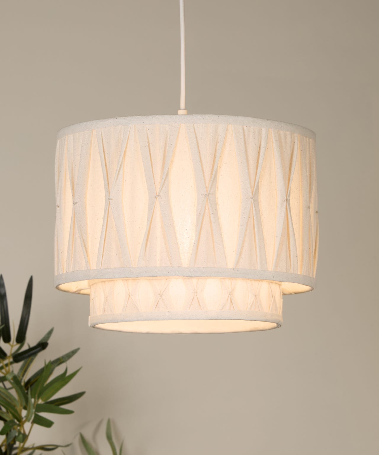 2 TIER 30CM LINEN PINCH PLEAT SHADE