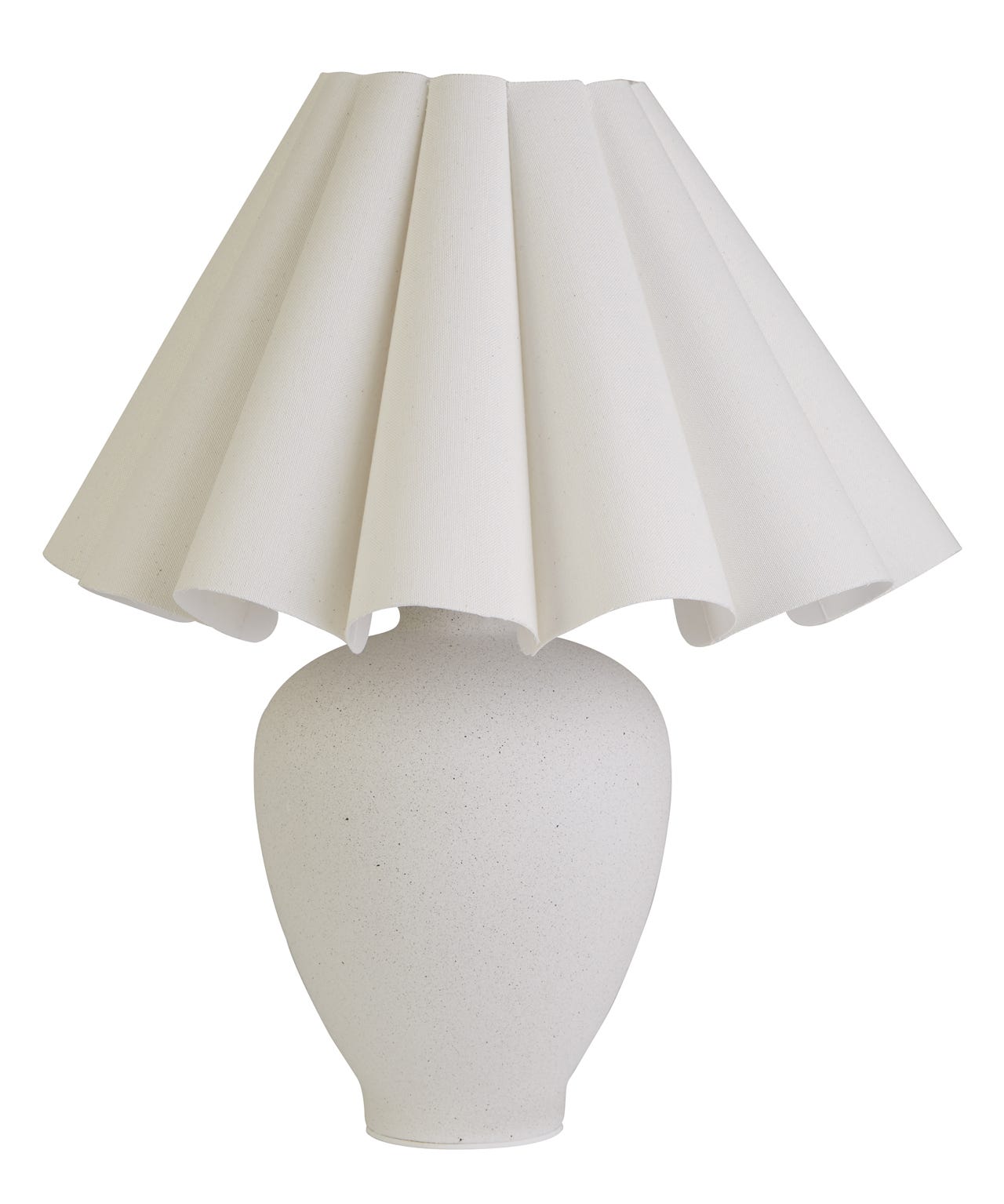 Ceramic Lamp With Scallop Edge Shade