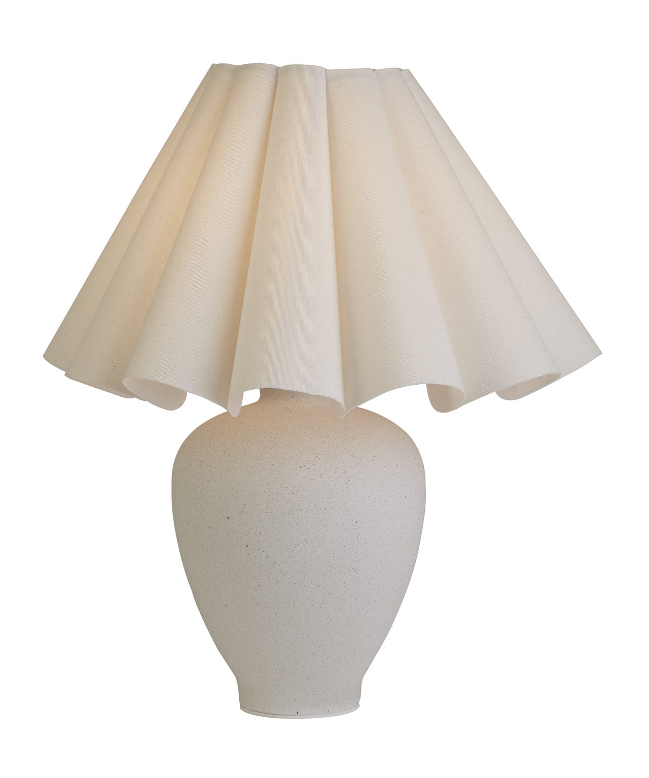 Ceramic Lamp With Scallop Edge Shade