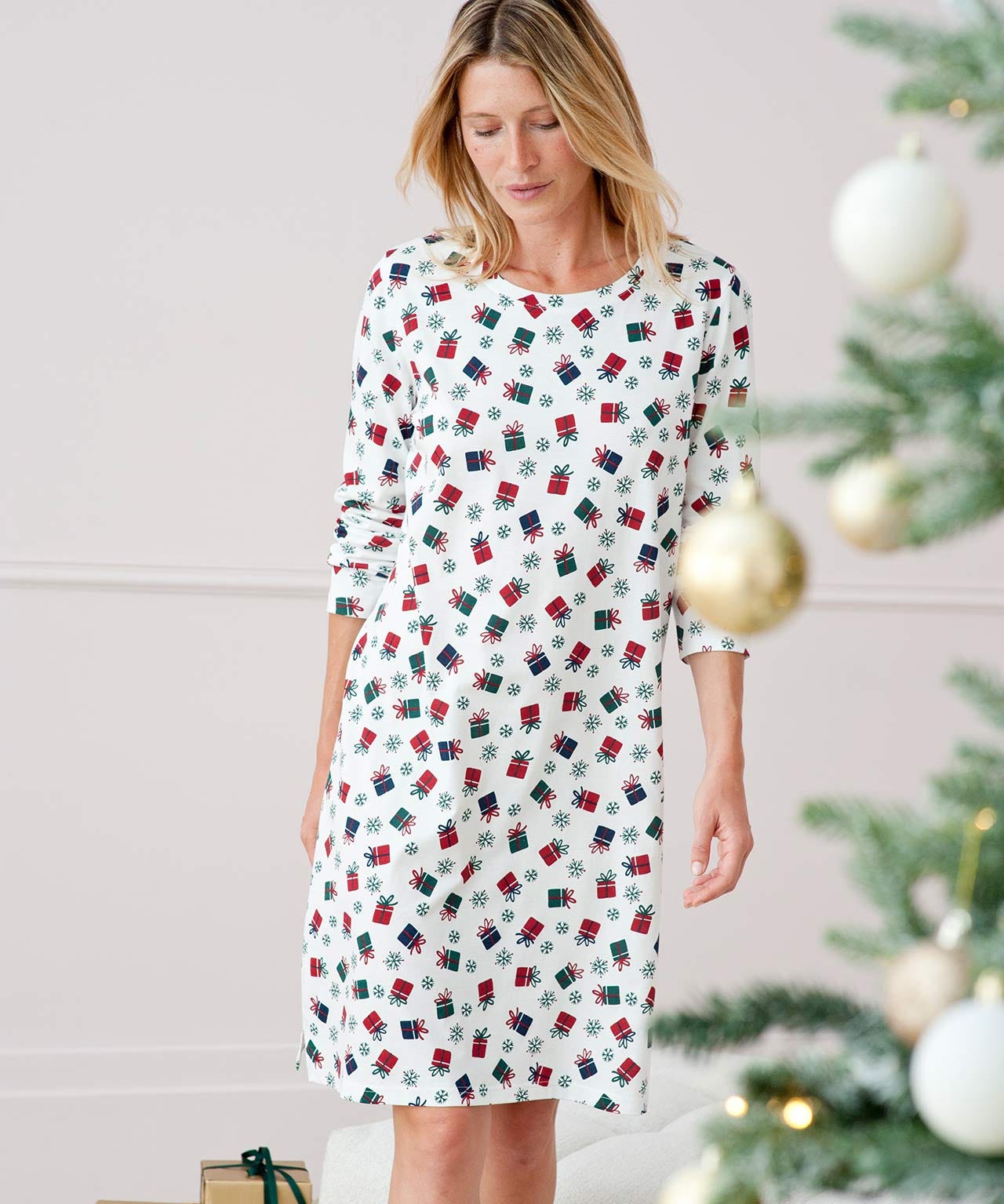 Long Sleeve Christmas Nightdress