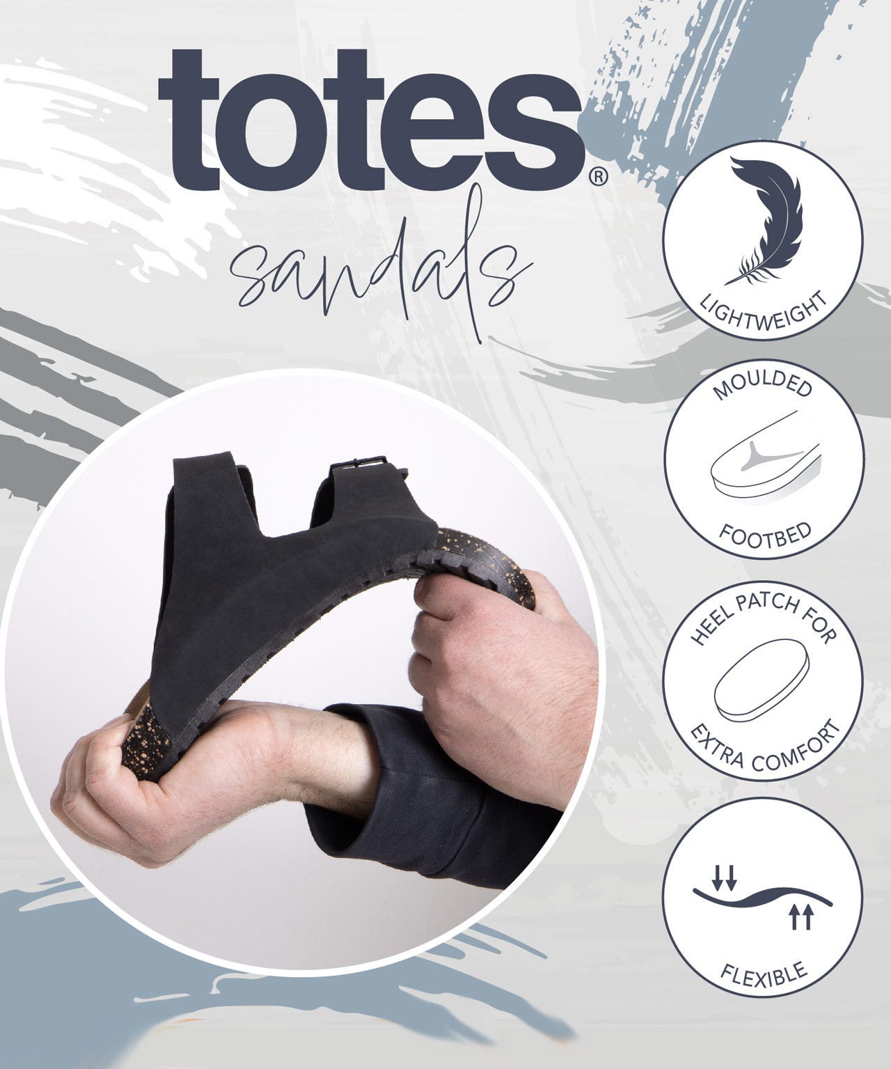 Totes Mens Double Buckle Slider 