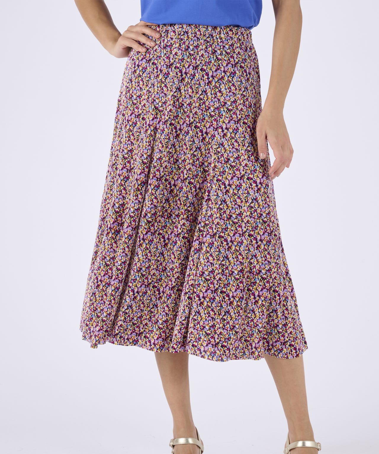 Pull-on Pleated Skirt 