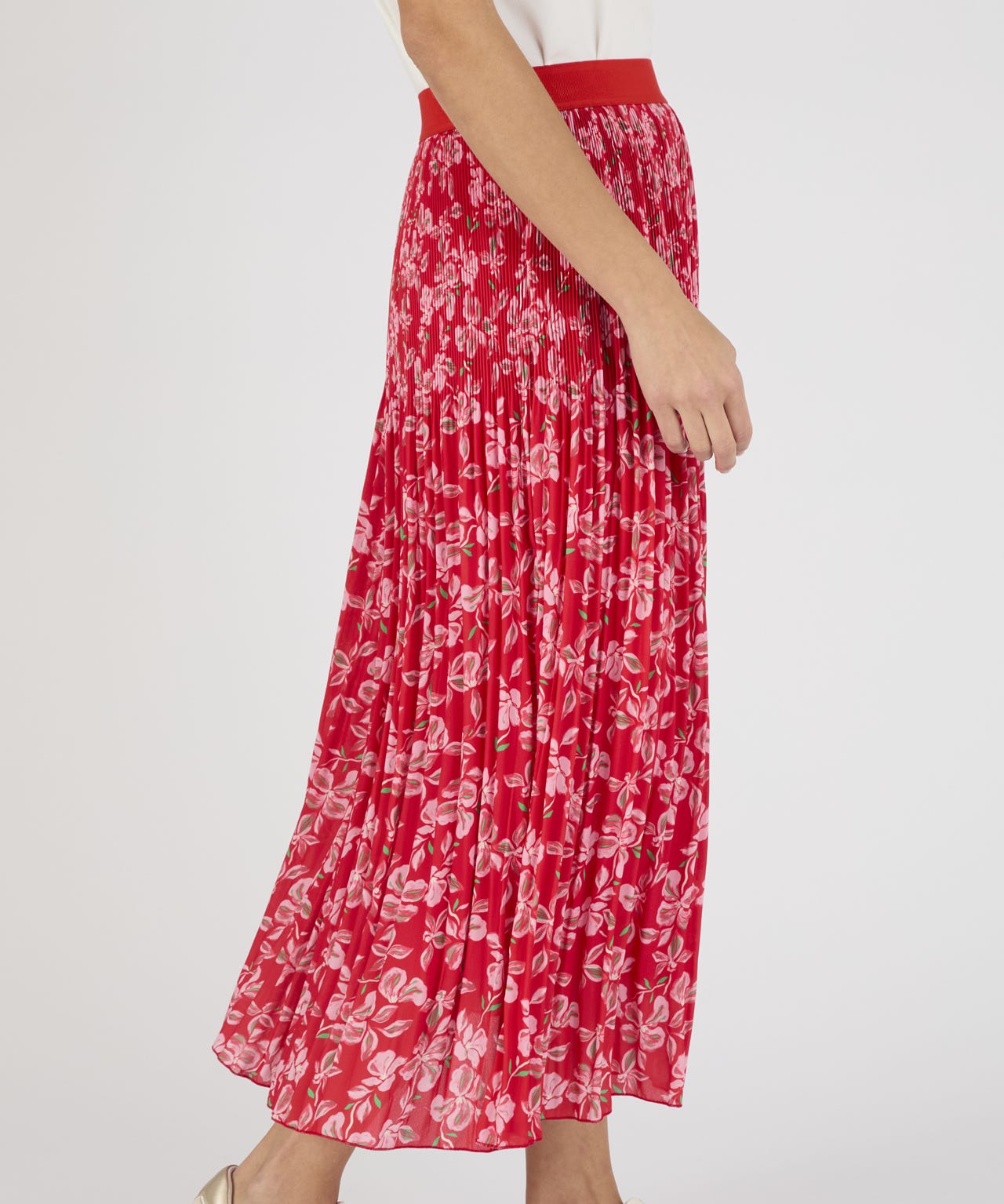 Pleated Print Skirt 