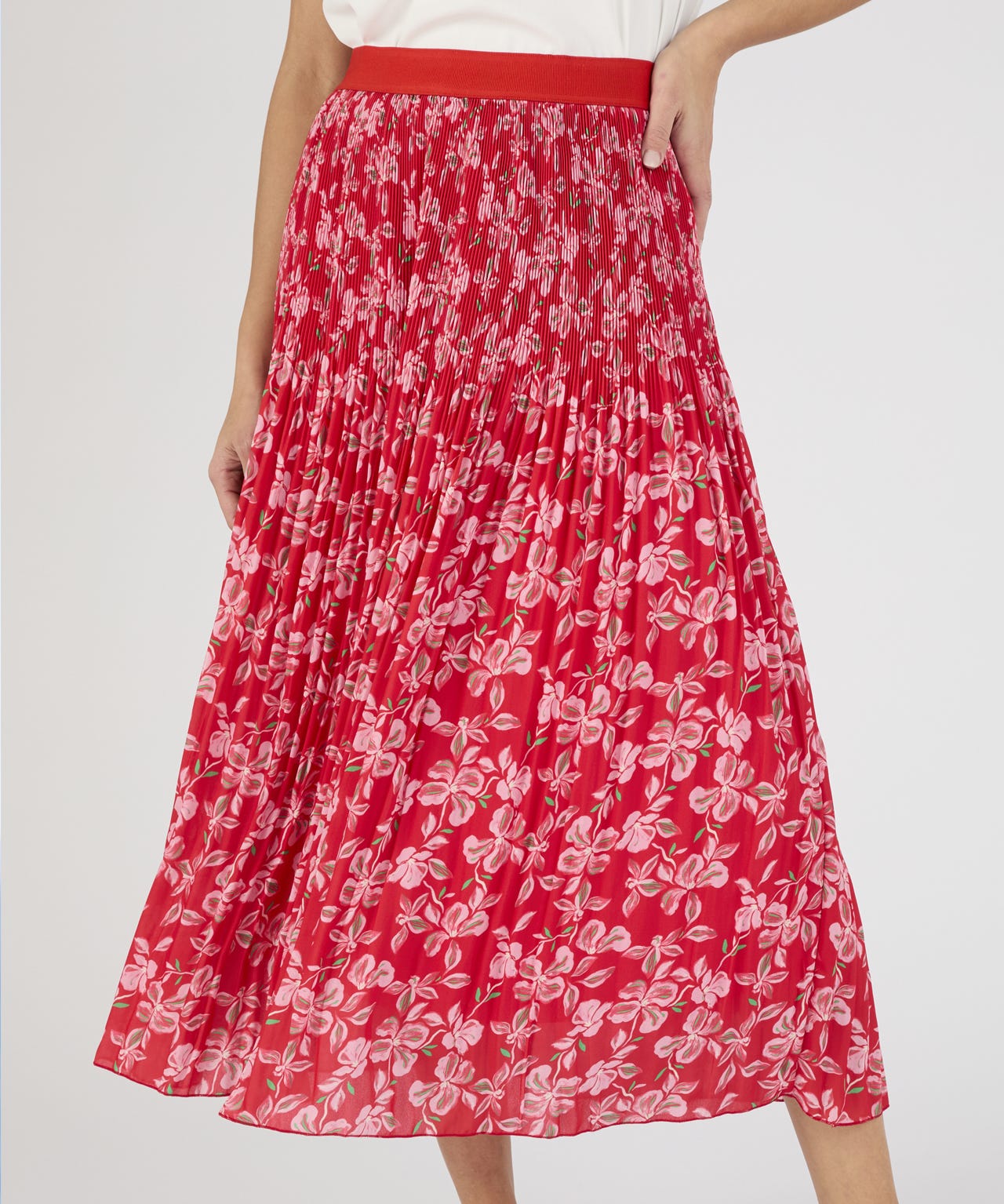 Pleated Print Skirt 