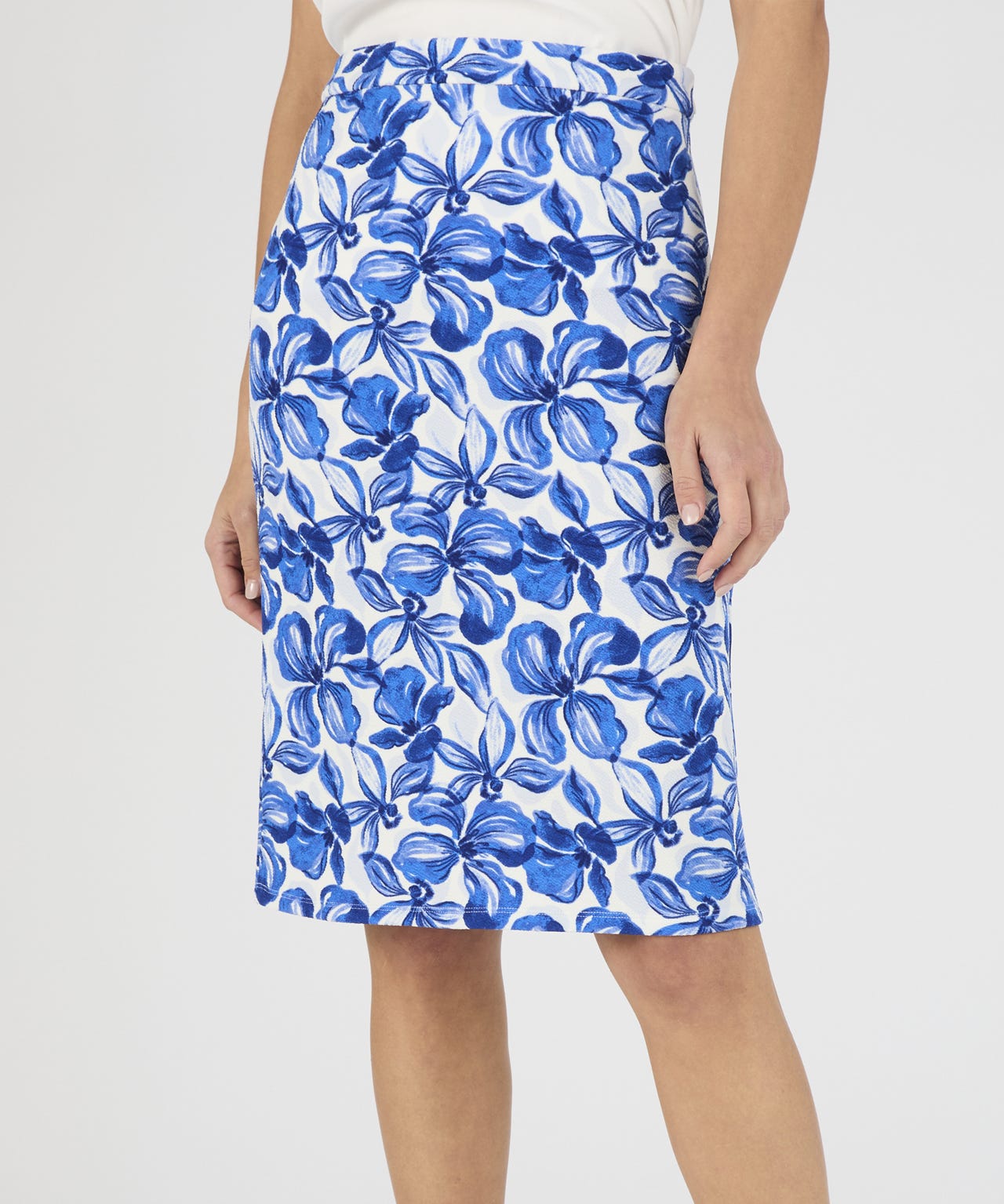  Jersey Printed Straight Skirt 
