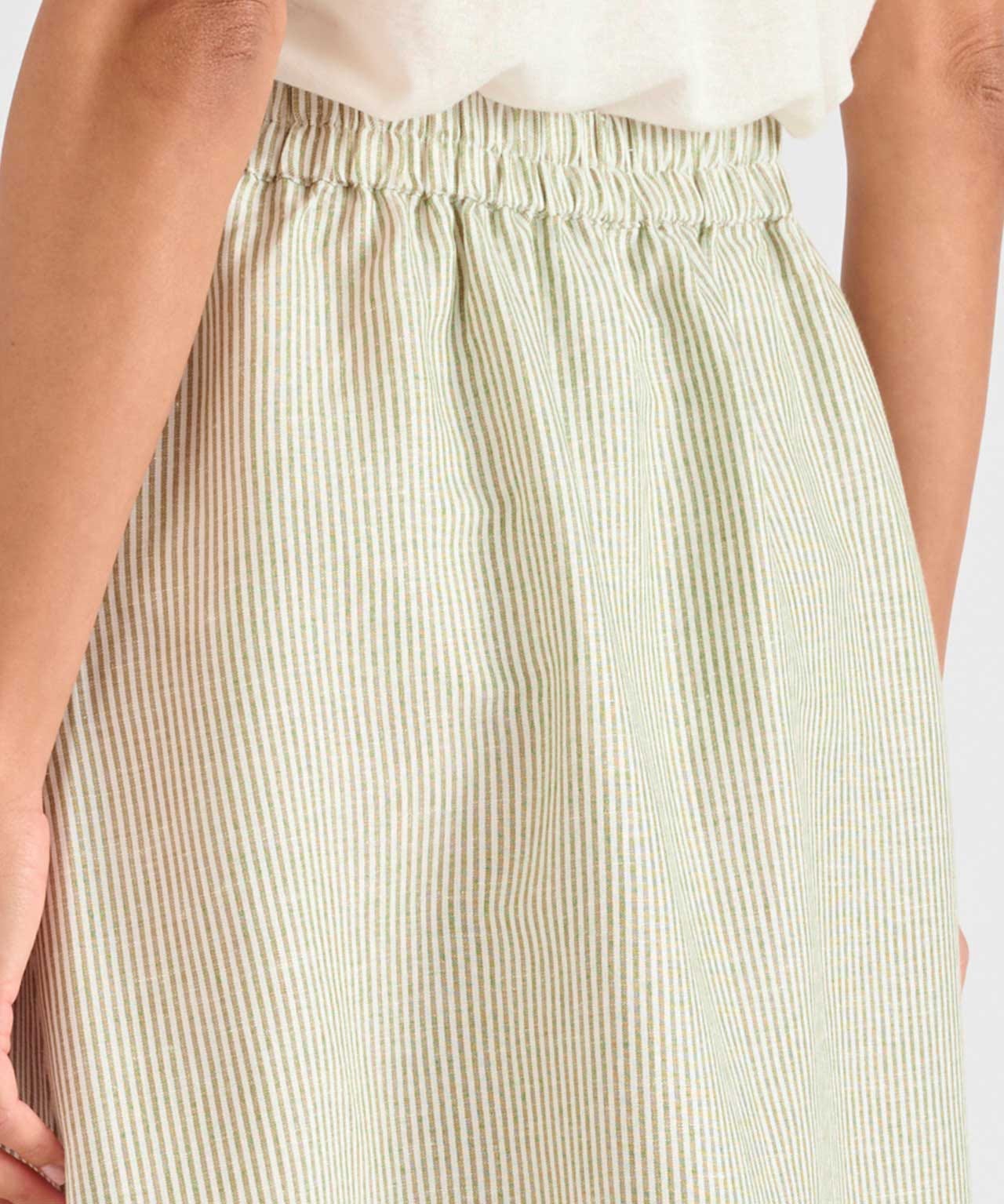 Linen Mix Button-through Skirt 